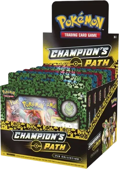 Champion's Path Pin Collection Display: Turffield, Hulbury, & Motostoke Gyms