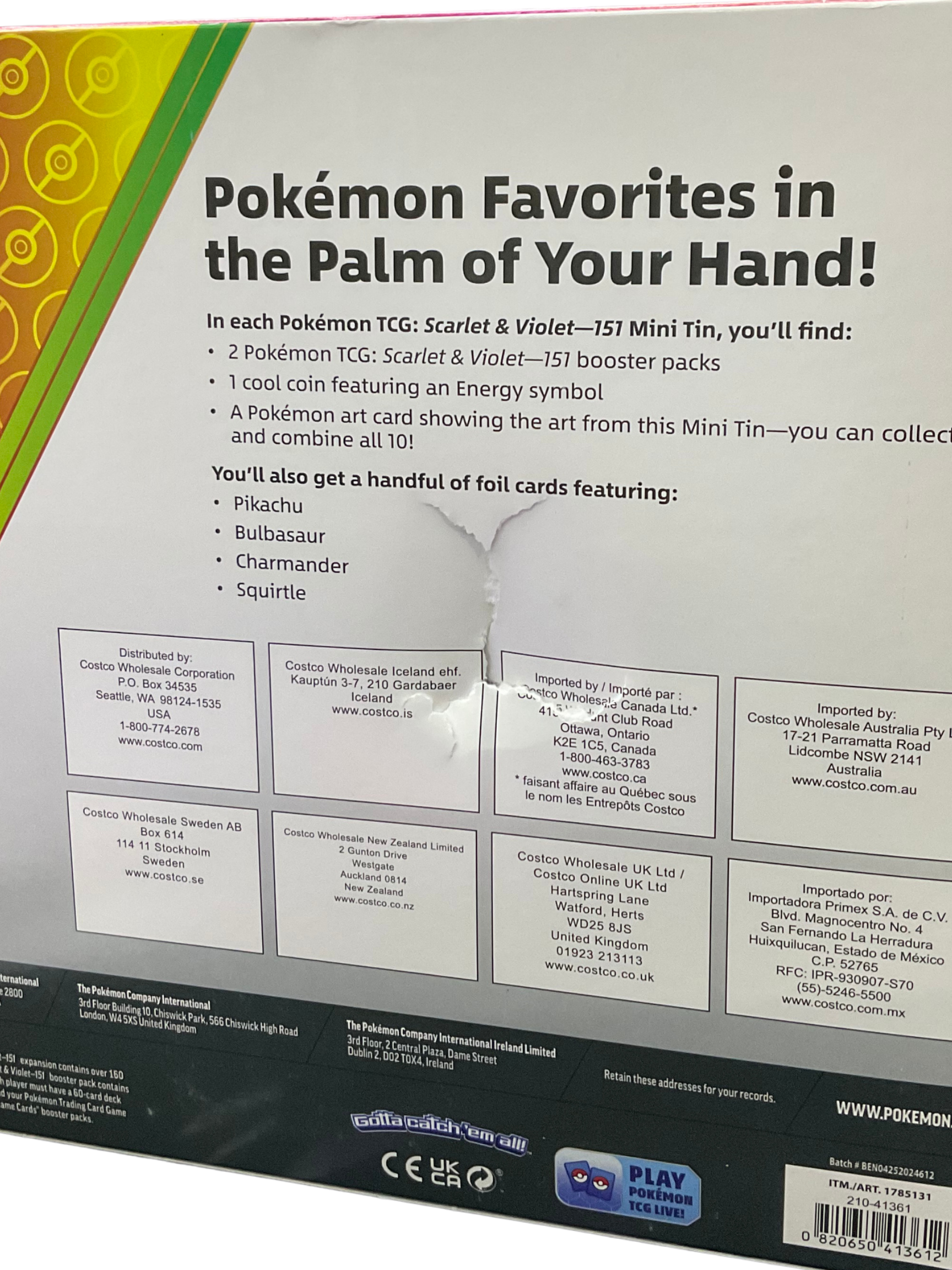 Costco Pokemon Scarlet & Violet 151 Mini Tin 5-pack (Magneton) [Damaged No. 106] RookieLegends