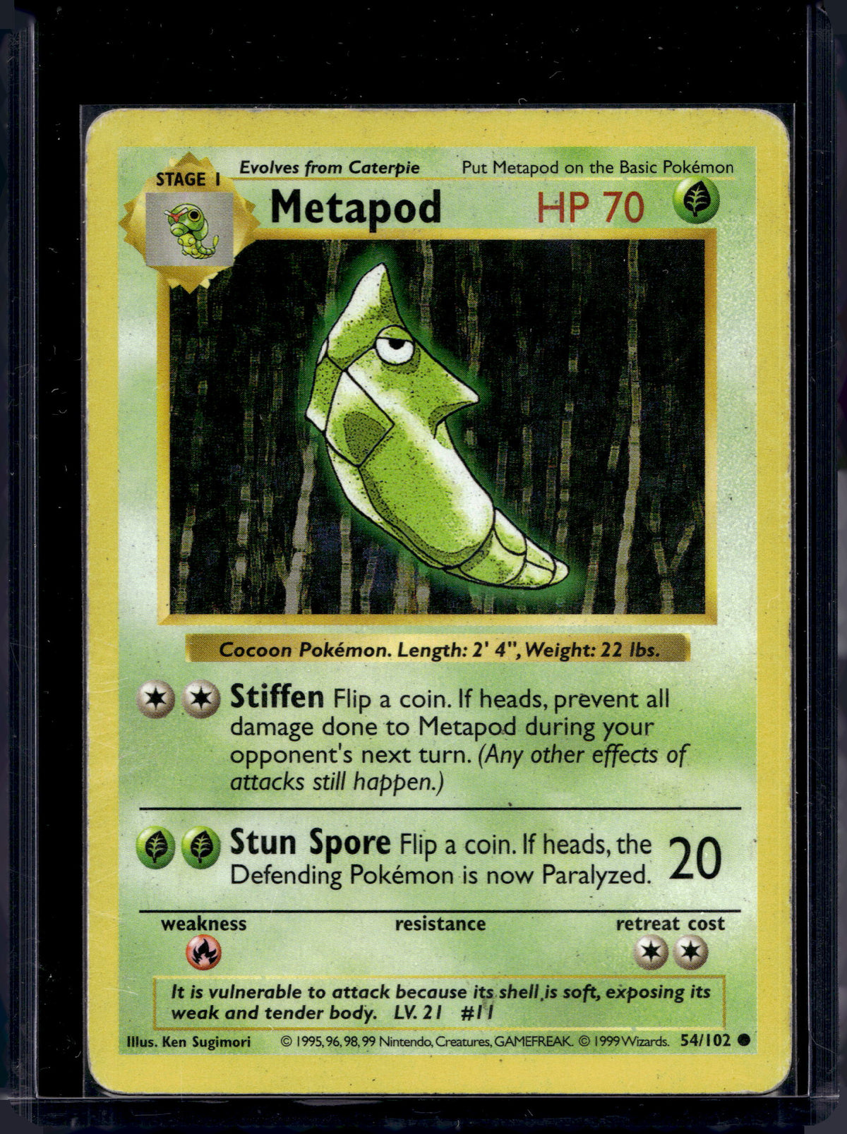 Metapod (Base Set - Shadowless) 54/102 Raw