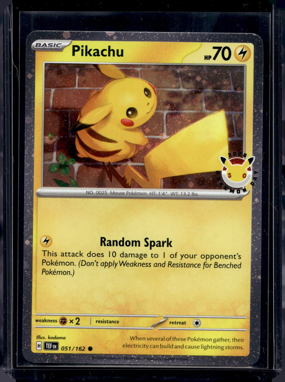 Pikachu (Pokemon Day 2026) 051/162 Raw