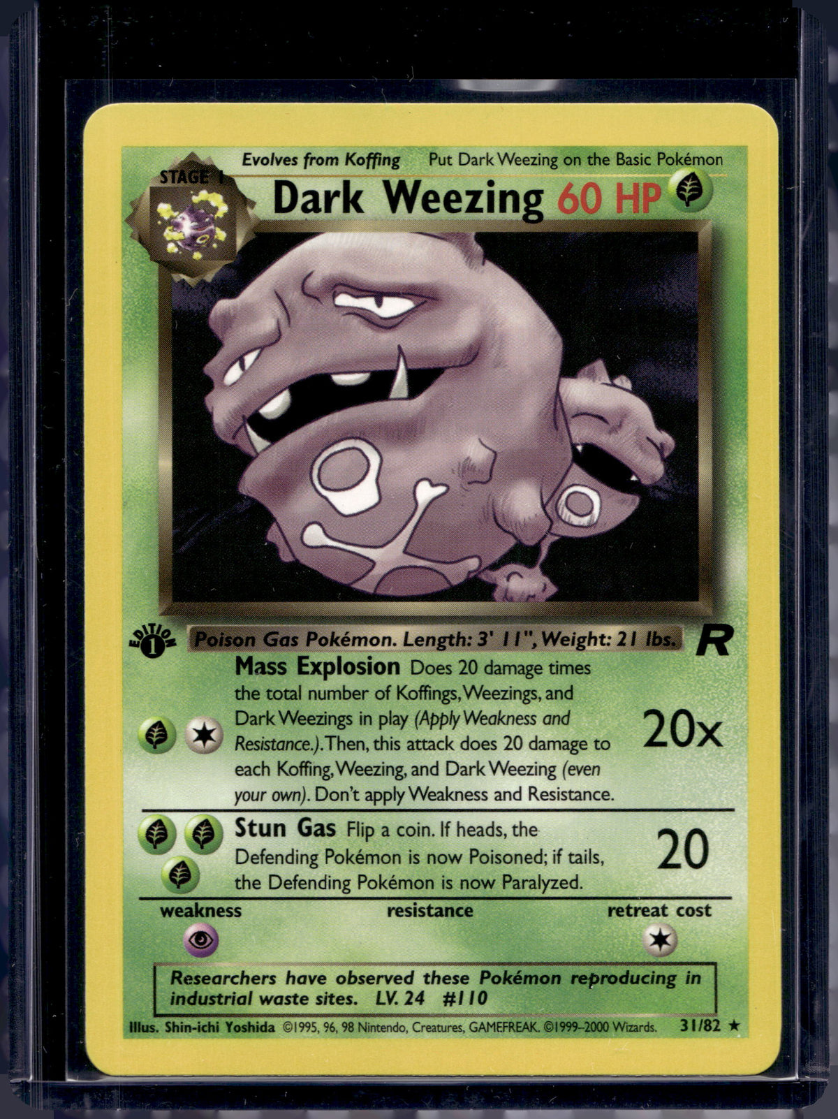 Dark Weezing (Team Rocket's - 1 St Edition - Unlimited) 31/82 Raw