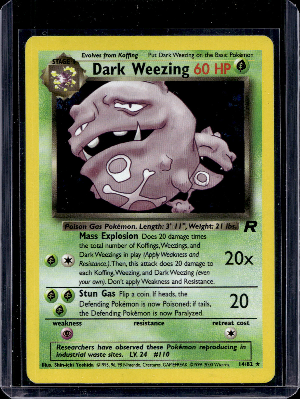 Dark Weezing (Team Rocket's - Unlimited Holo) 14/82 Raw