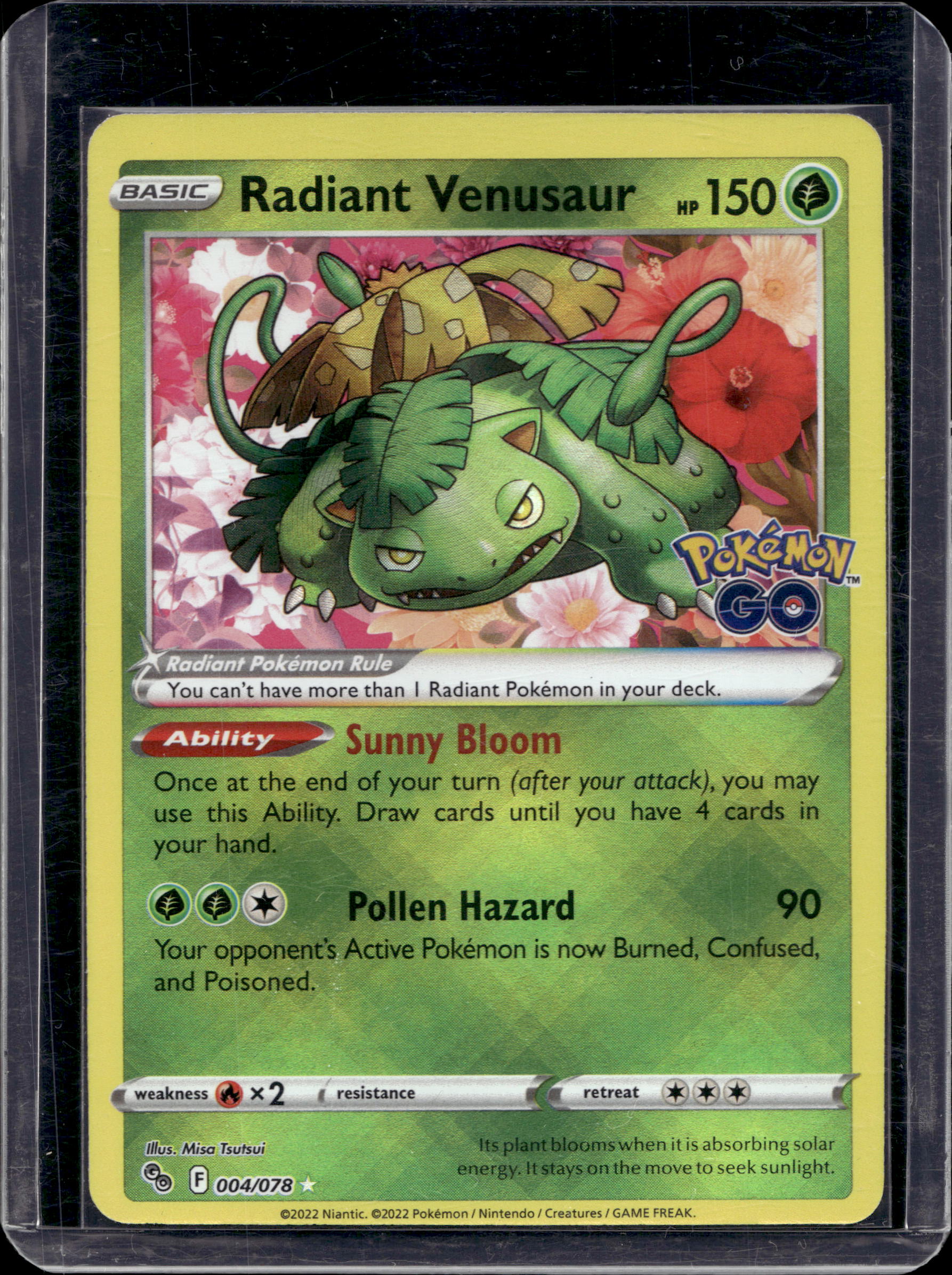 Radiant Venusaur - Pokemon Go Stamped 004/078 Raw RookieLegends