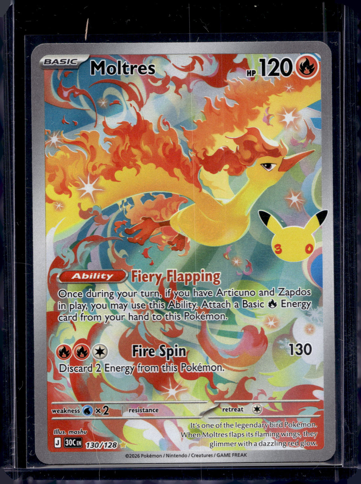 Moltres - 130/128 (30th Celebration) Raw