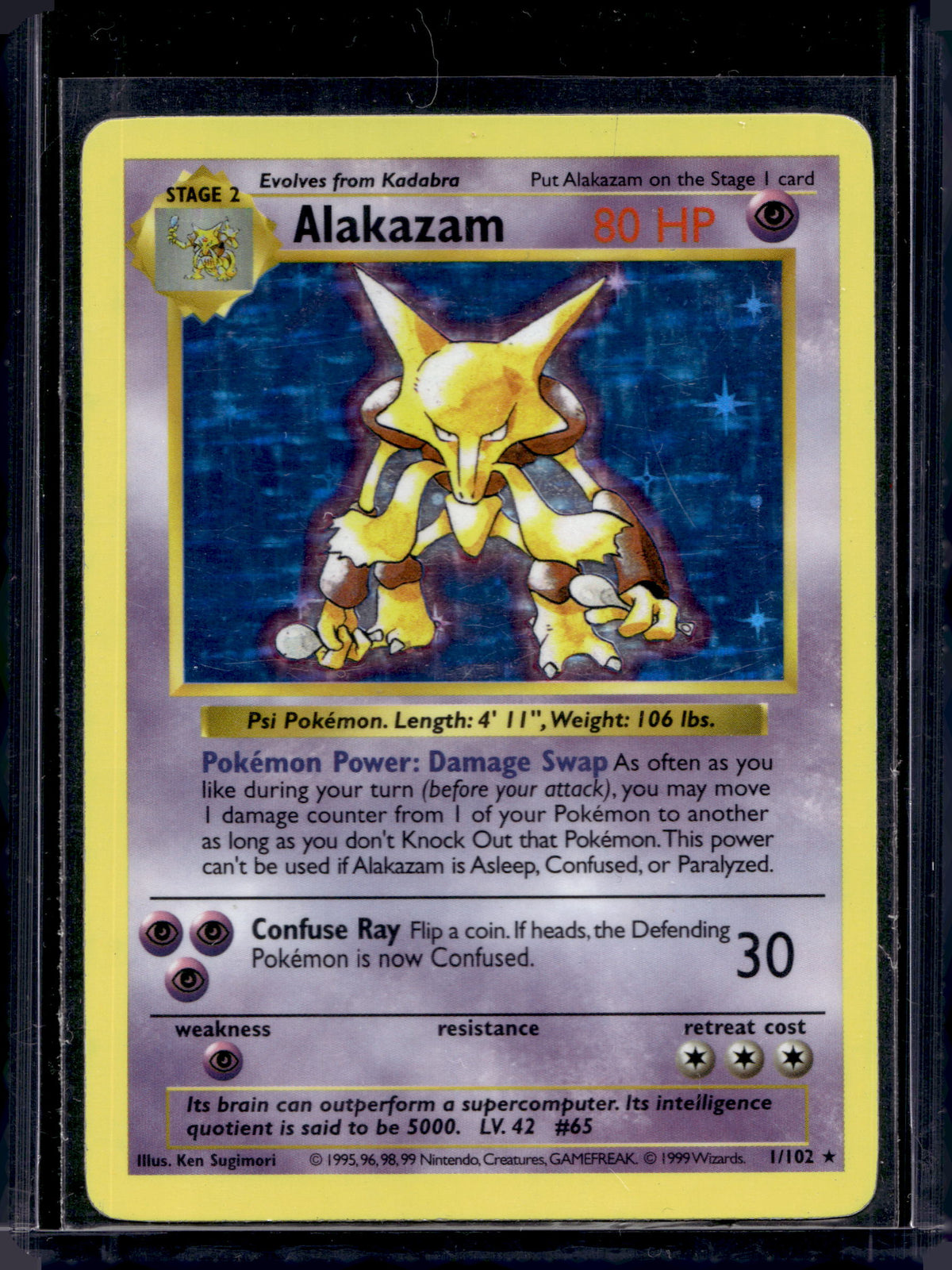 Alakazam (Base Set Shadowless - Holo) 1/102 Raw