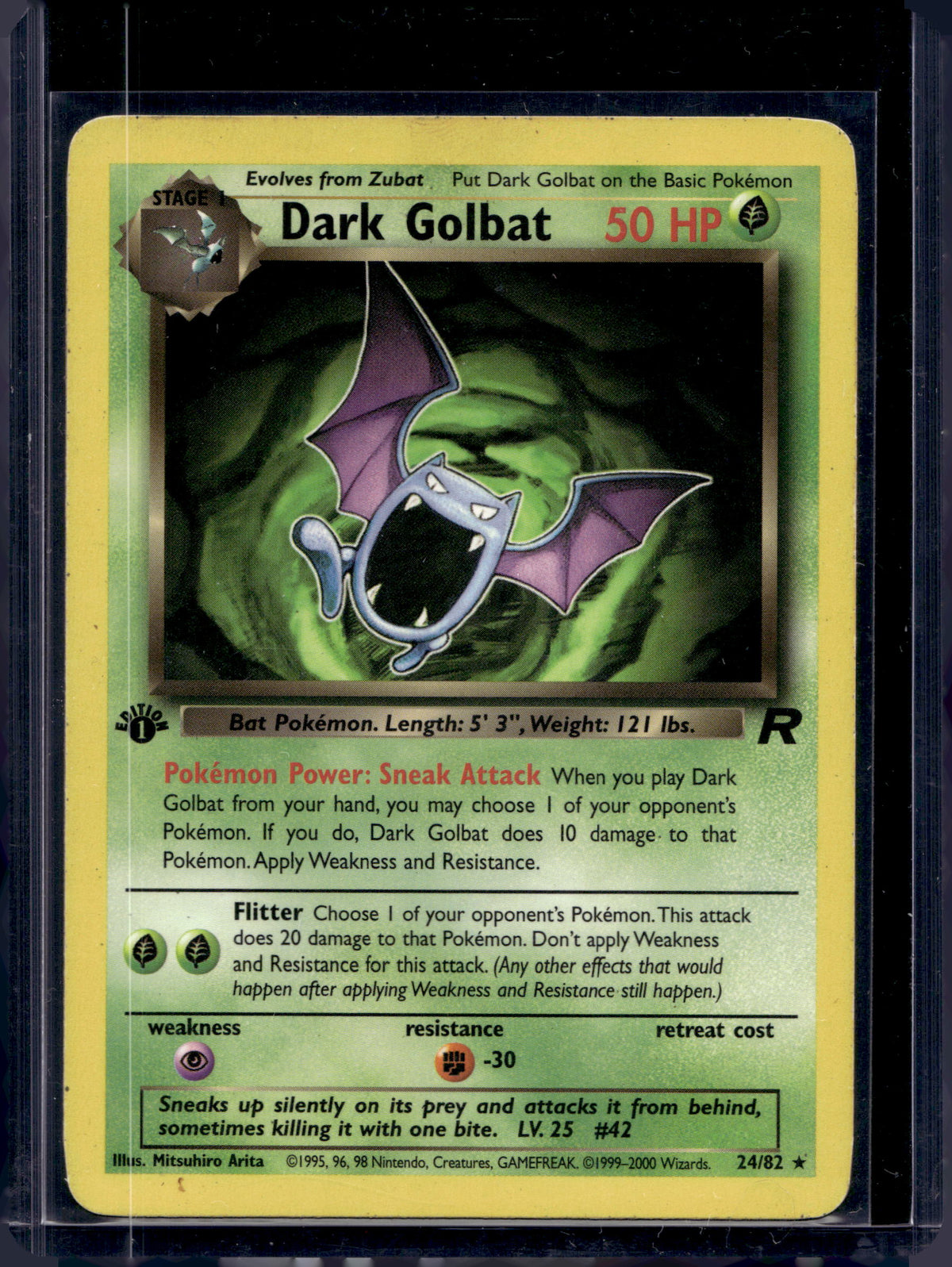 Dark Golbat (Team Rocket's - 1 St Edition - Unlimited) 24/82 Raw
