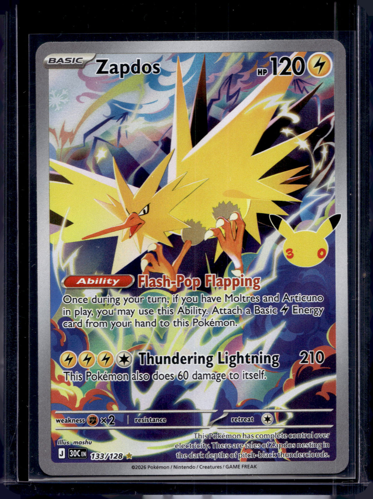 Zapdos 133/128 - (30th Celebration) Raw