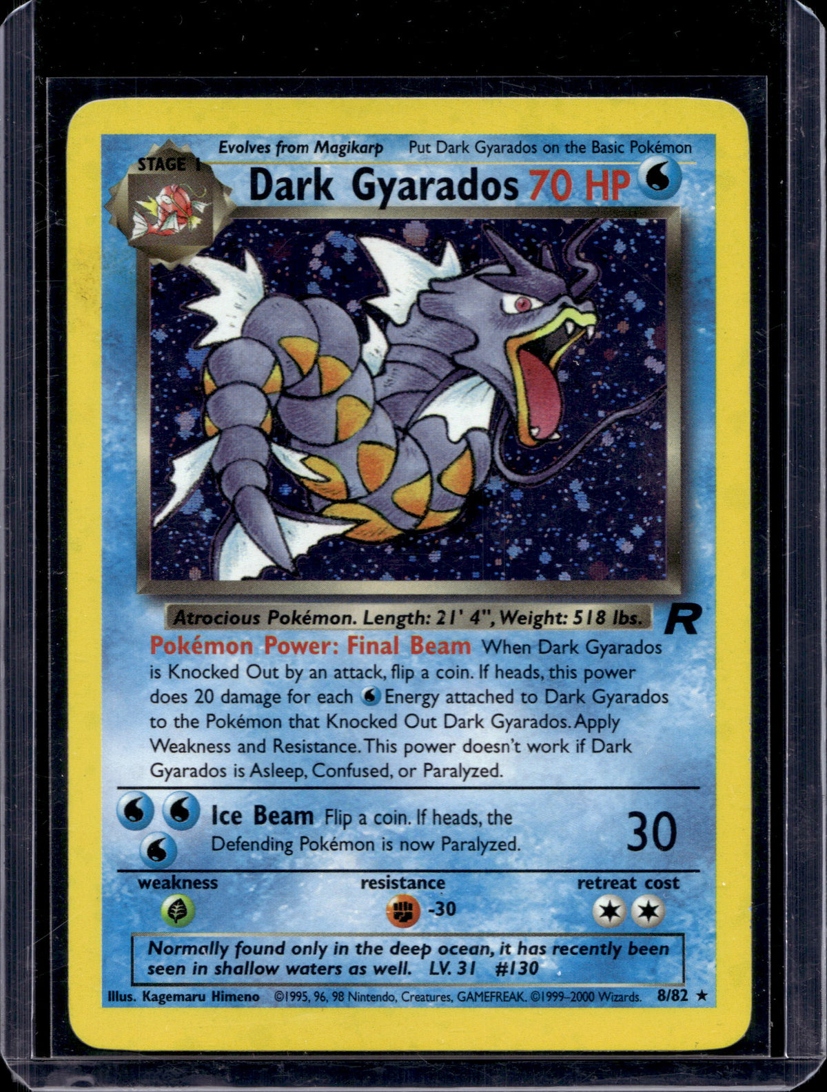 Dark Gyarados (Team Rocket's - Unlimited Holo) 8/82 Raw