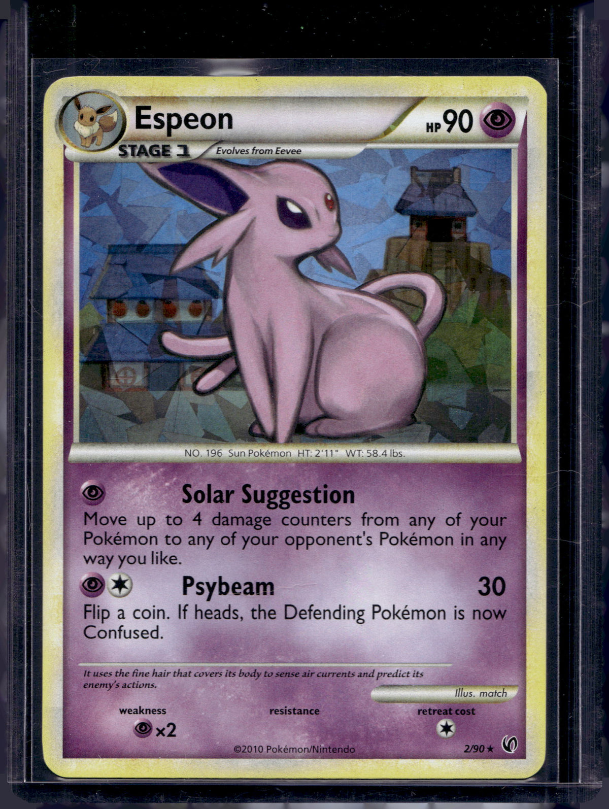 Espeon - HGSS UndauntedIce Holo 2/90 Raw