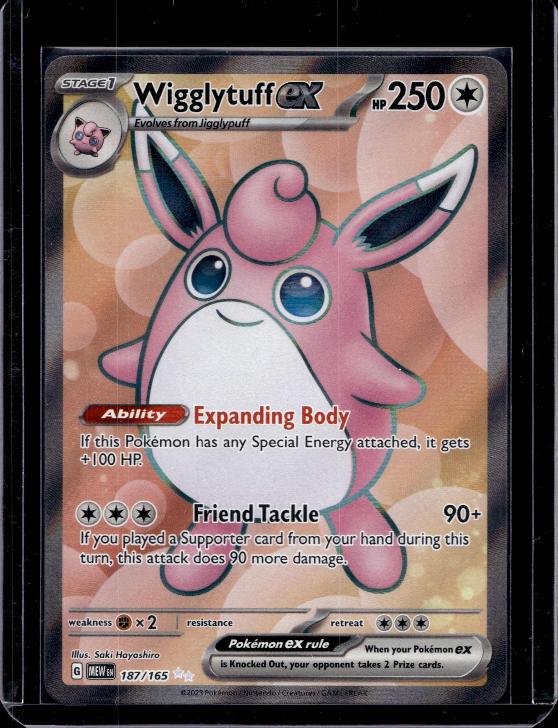 Wigglypuff Ex 187/165 Raw RookieLegends