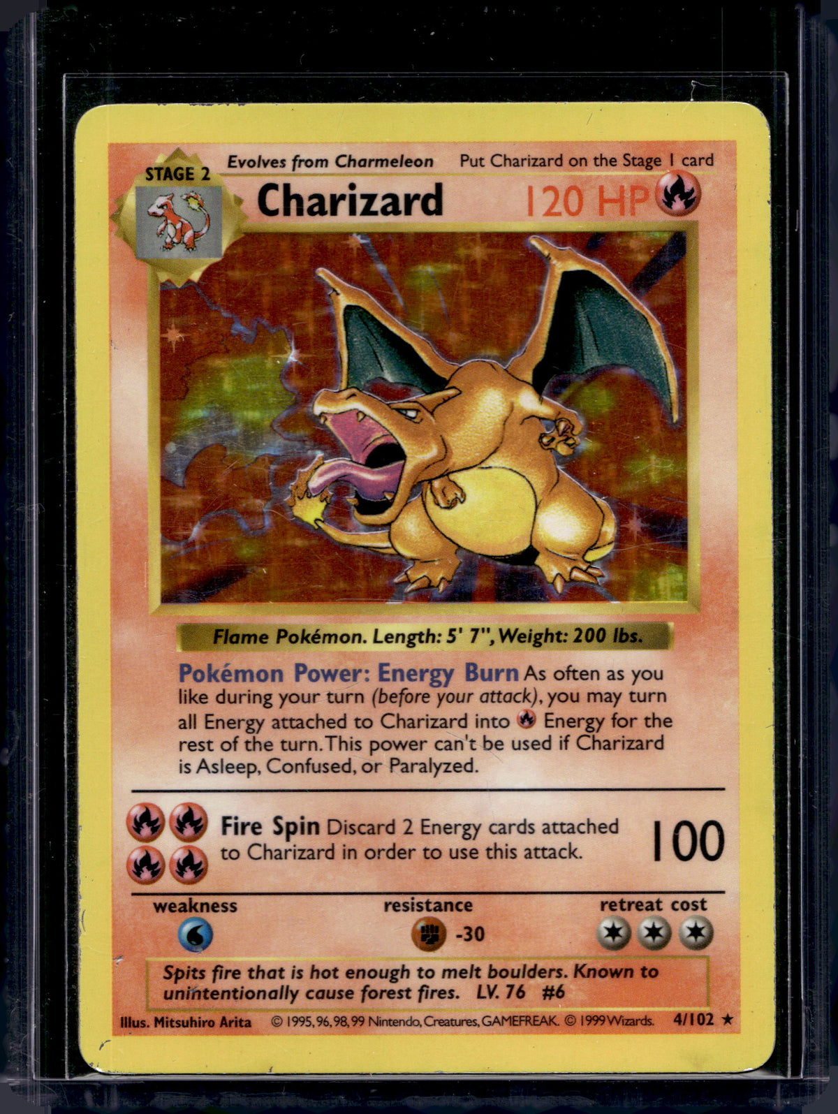 Charizard (Base Set Shadowless - Holo) 4/102 Raw