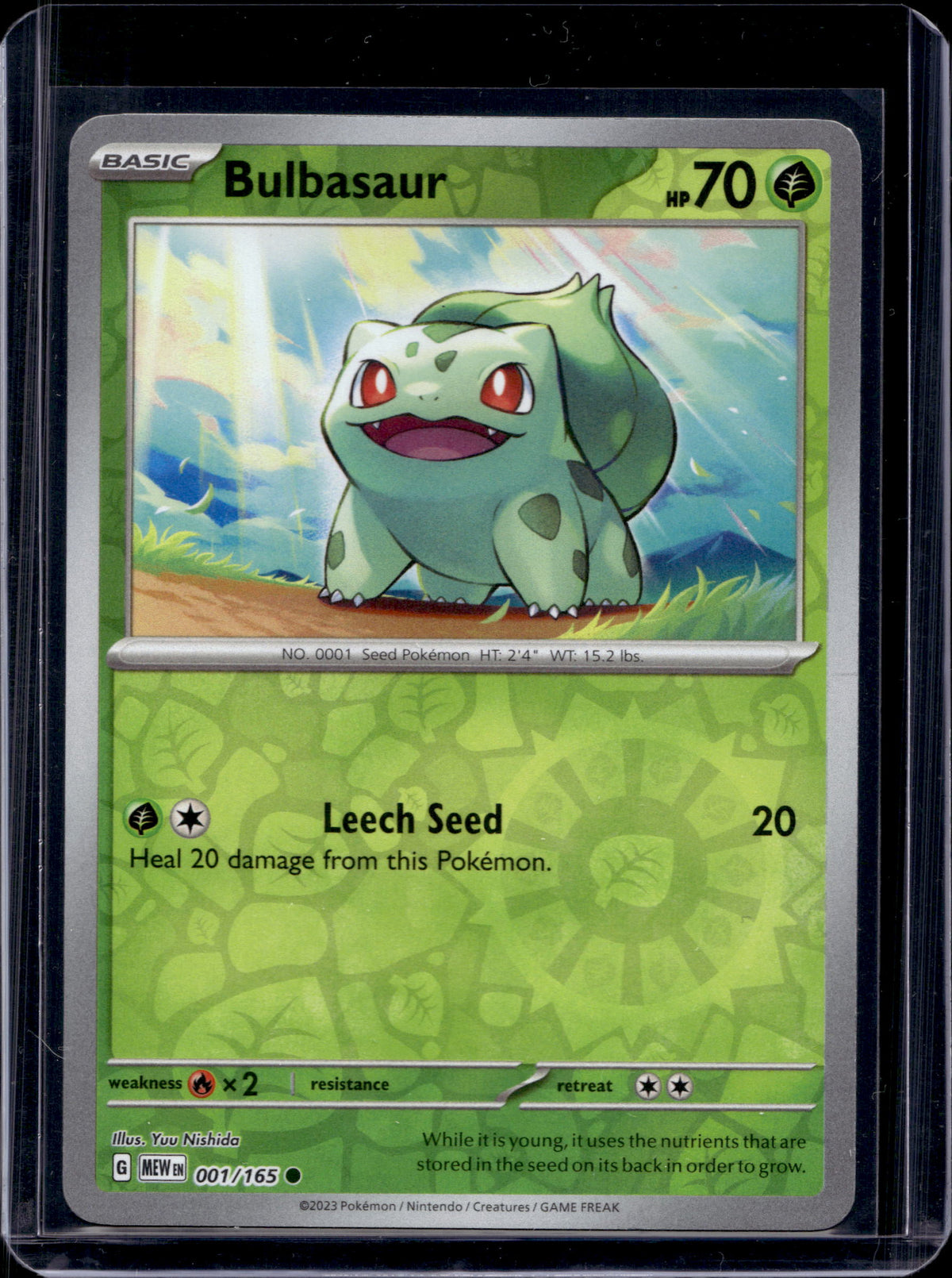 Bulbasaur - Reverse Holofoil - 001/165 Raw