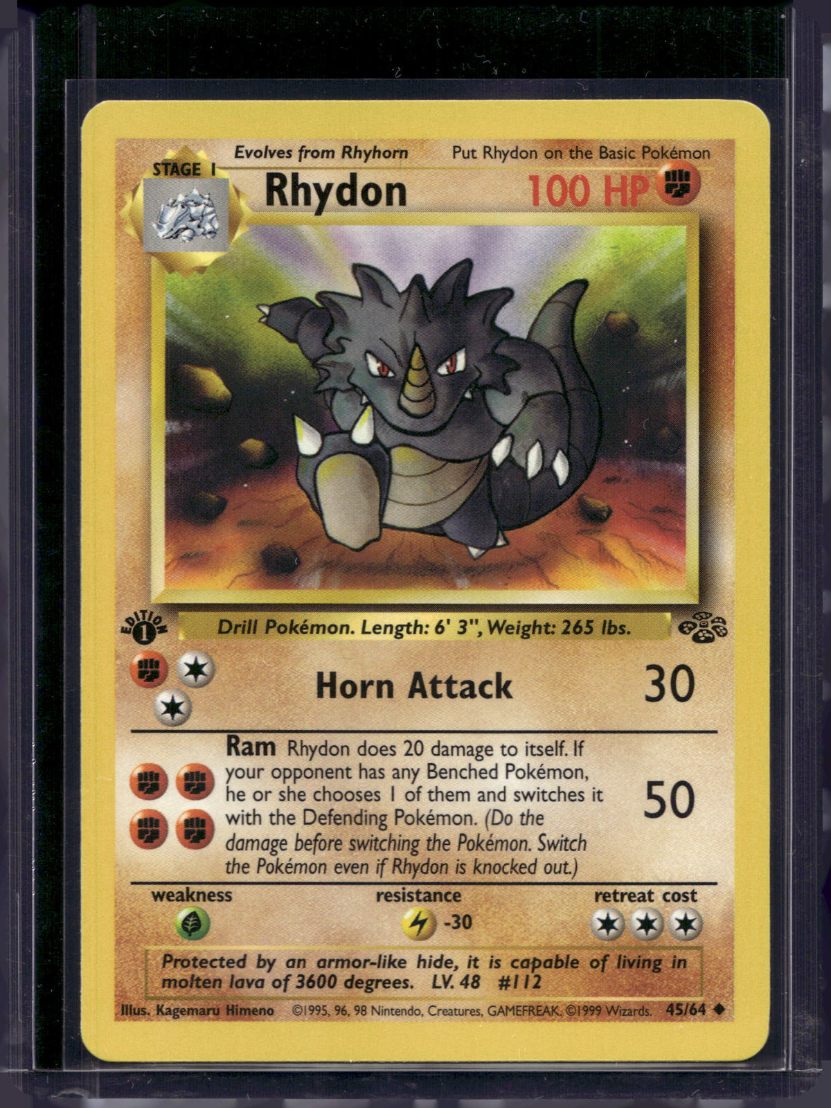 Rhydon (Jungle - 1st Edition Common) 45/64 Raw