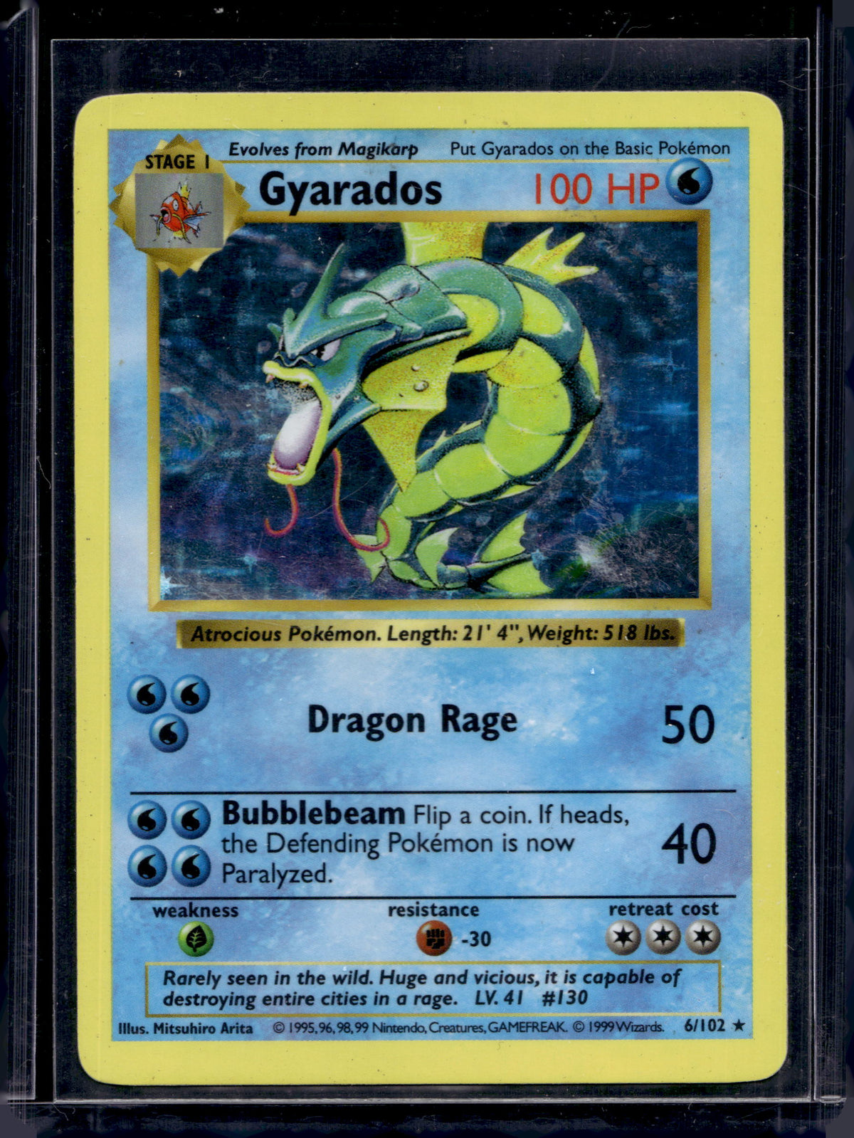 Gyarados (Base Set Shadowless - Holo) 6/102 Raw