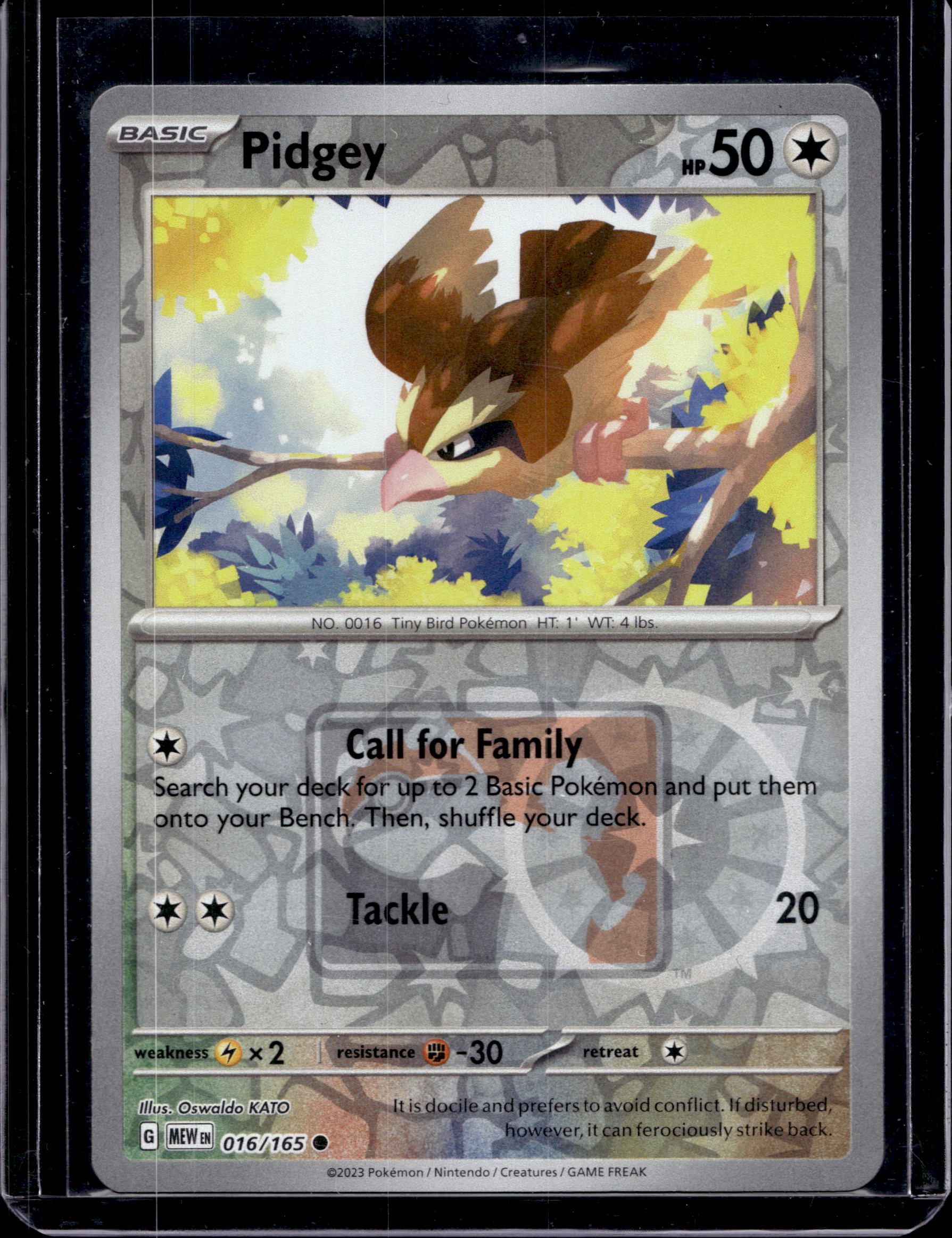 Pidgey (League Promo) Reverse Holo 016/165 Raw RookieLegends