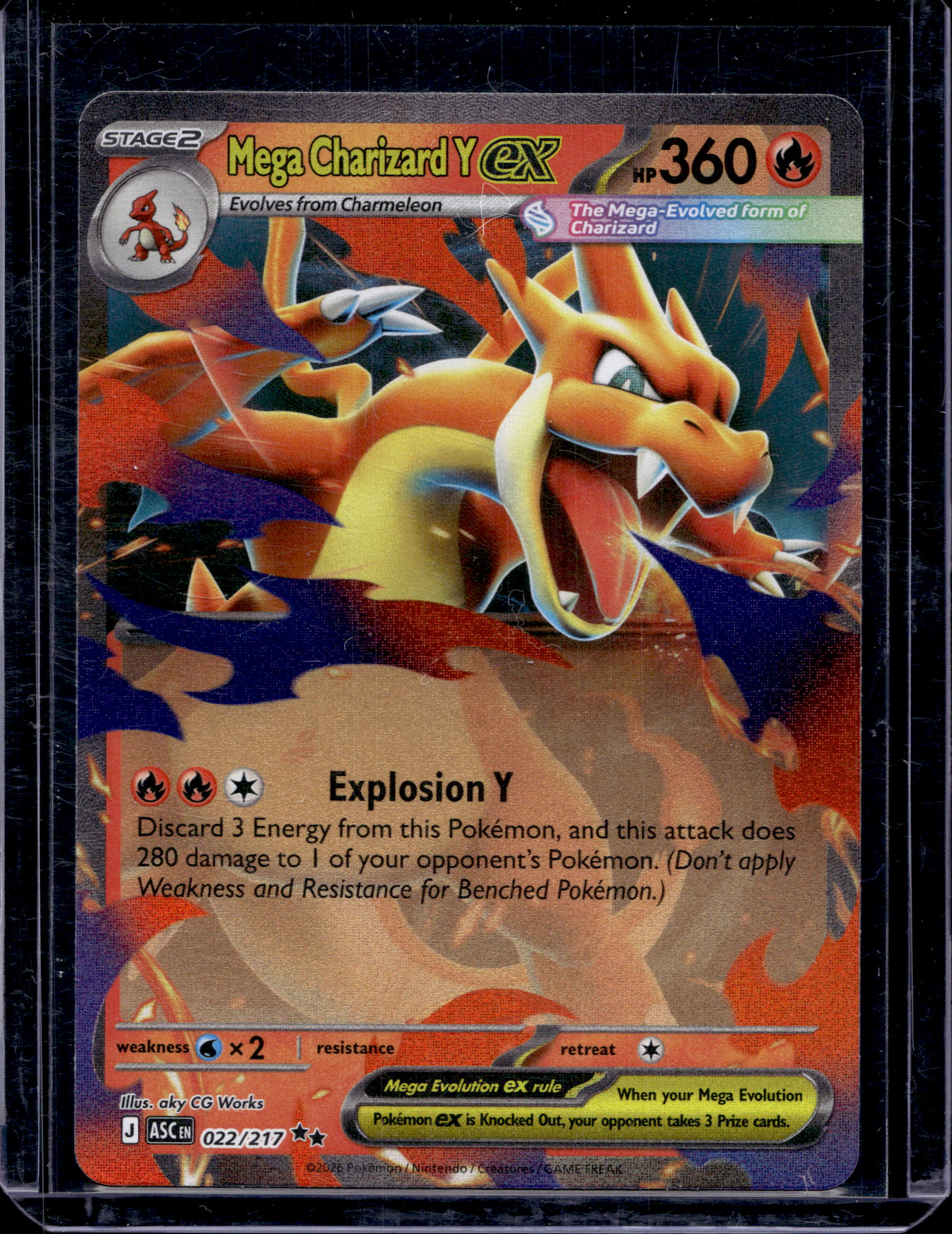 Mega Charizard Y Ex 022/217 Raw RookieLegends