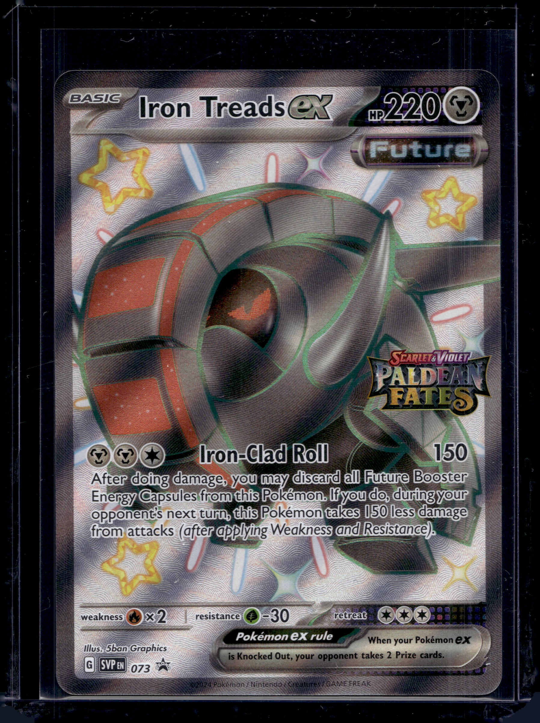 Iron Treads ex (Paldean Fates Stamped) 073 Raw