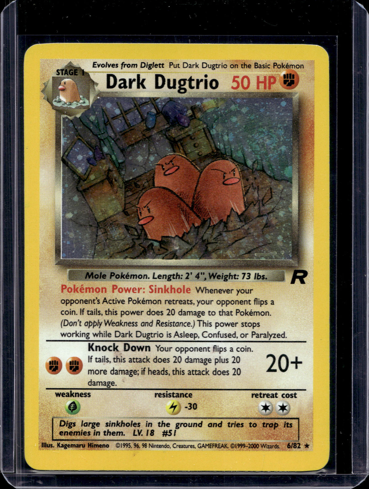 Dark Dugtrio (Team Rocket's - Unlimited Holo) 6/82 Raw