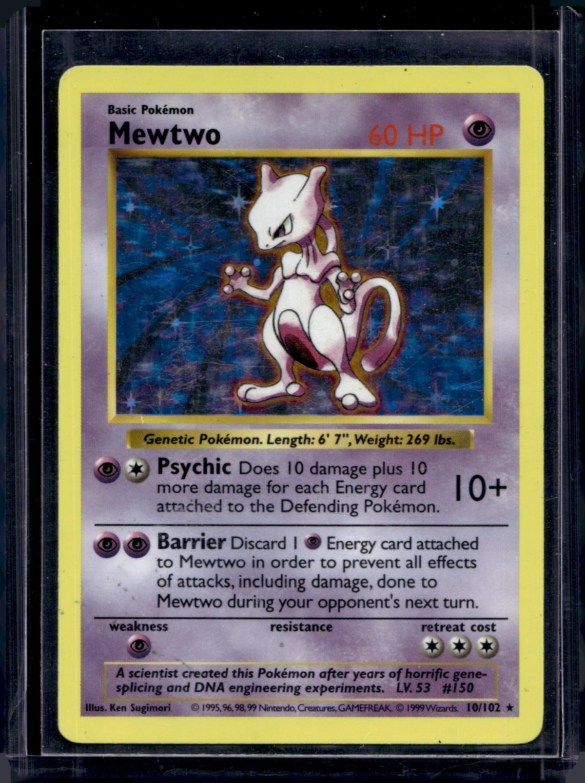 Mewtwo (Base Set Shadowless - Holo) 10/102 Raw