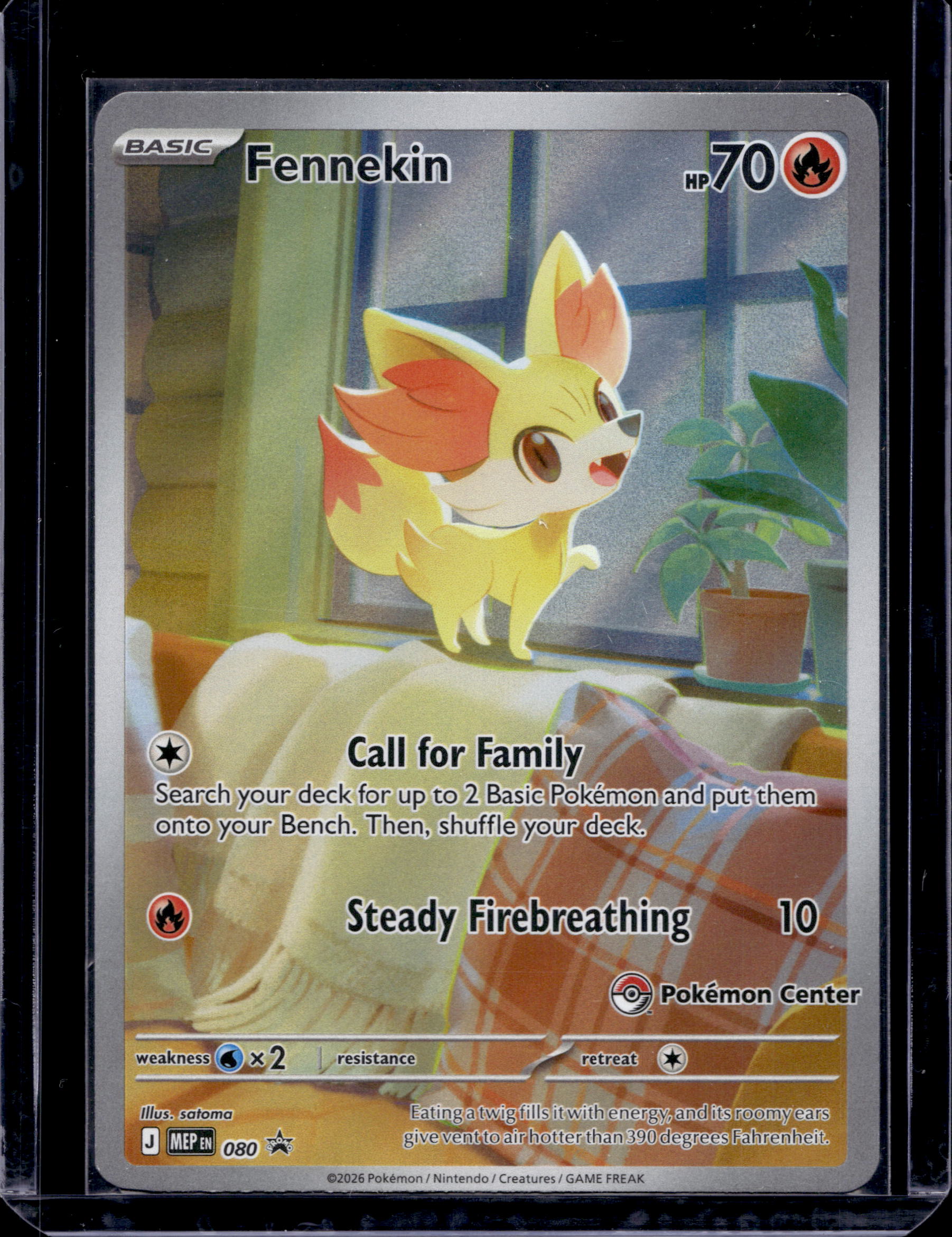 Fennekin - Pokemon Center Stamped - 080 Raw RookieLegends