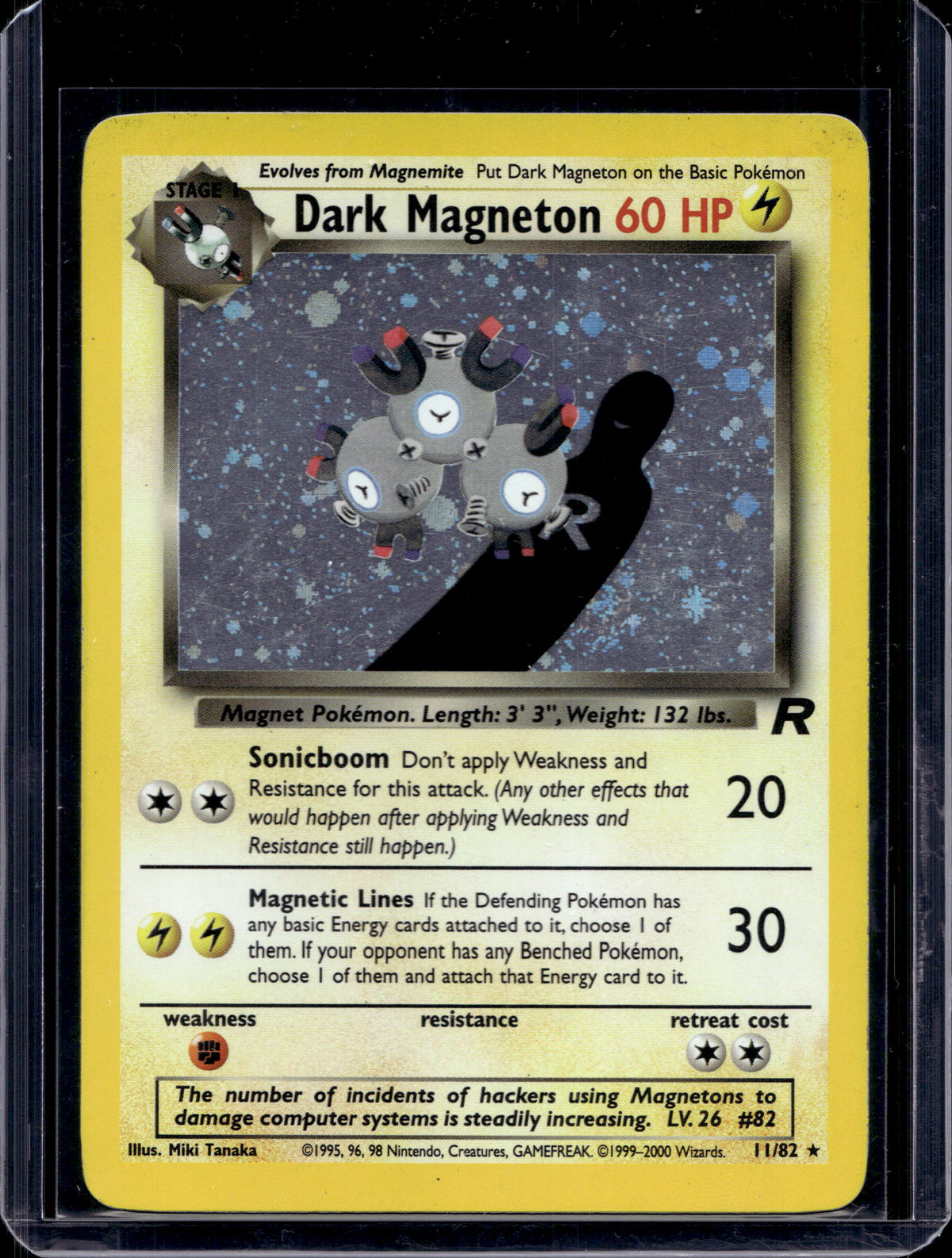 Dark Magneton (Team Rocket's - Unlimited Holo) 11/82 Raw