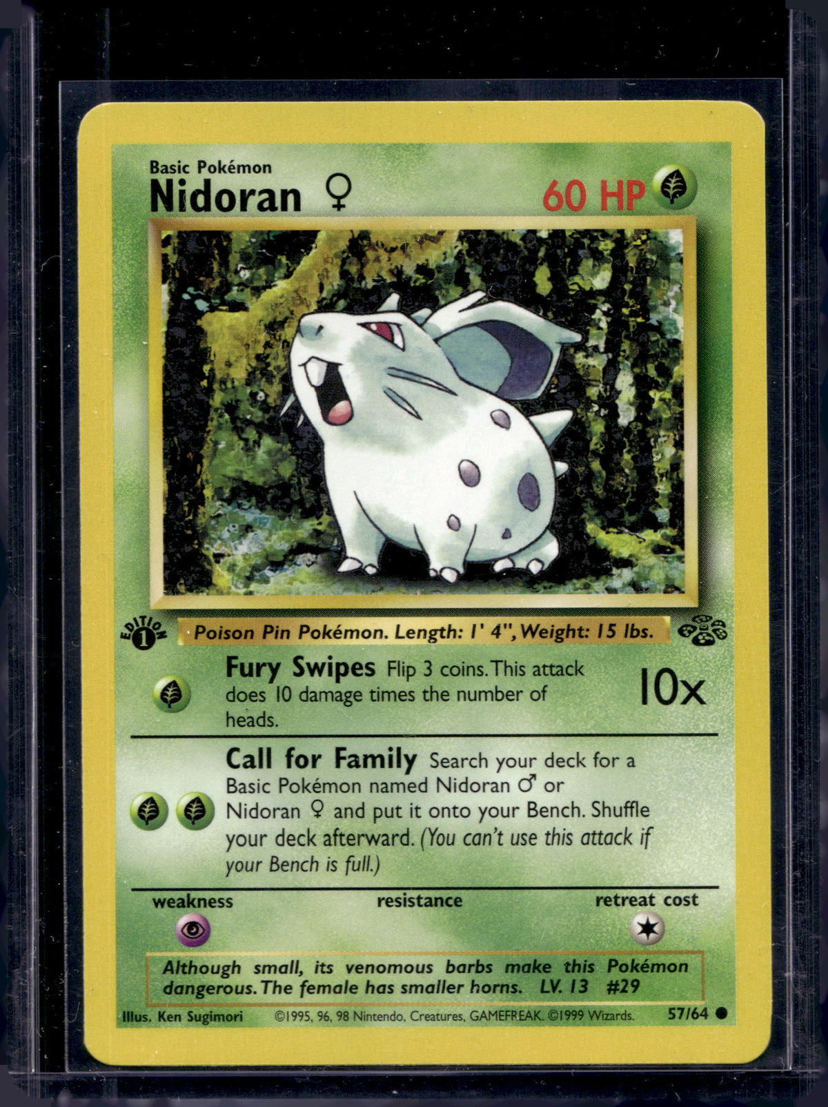 Nidoran F (Jungle - 1st Edition Common) 57/64 Raw