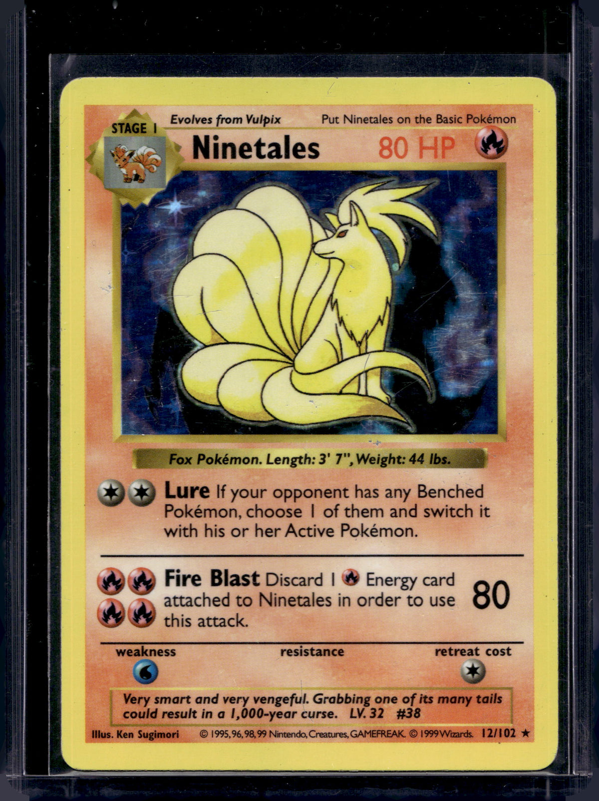 Ninetales (Base Set Shadowless - Holo) 12/102 Raw