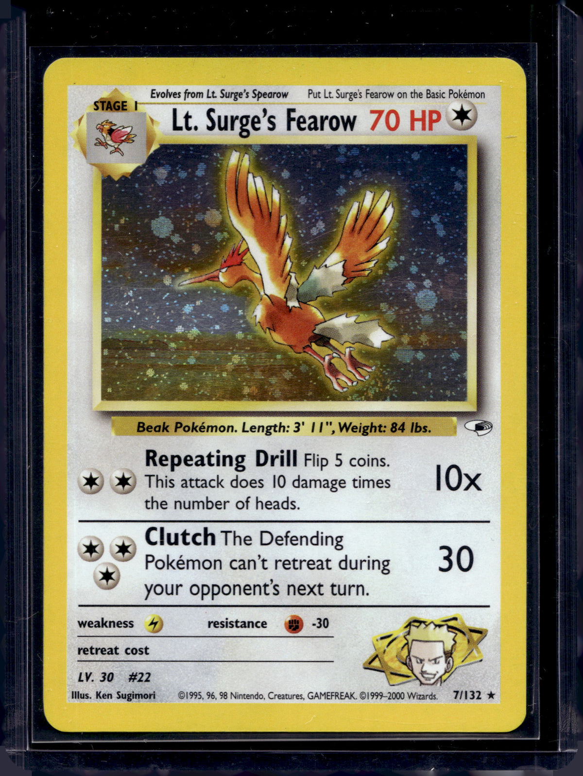Lt. Surge's Fearow (Gym Heroes) - Holofoil - 7/132 Raw