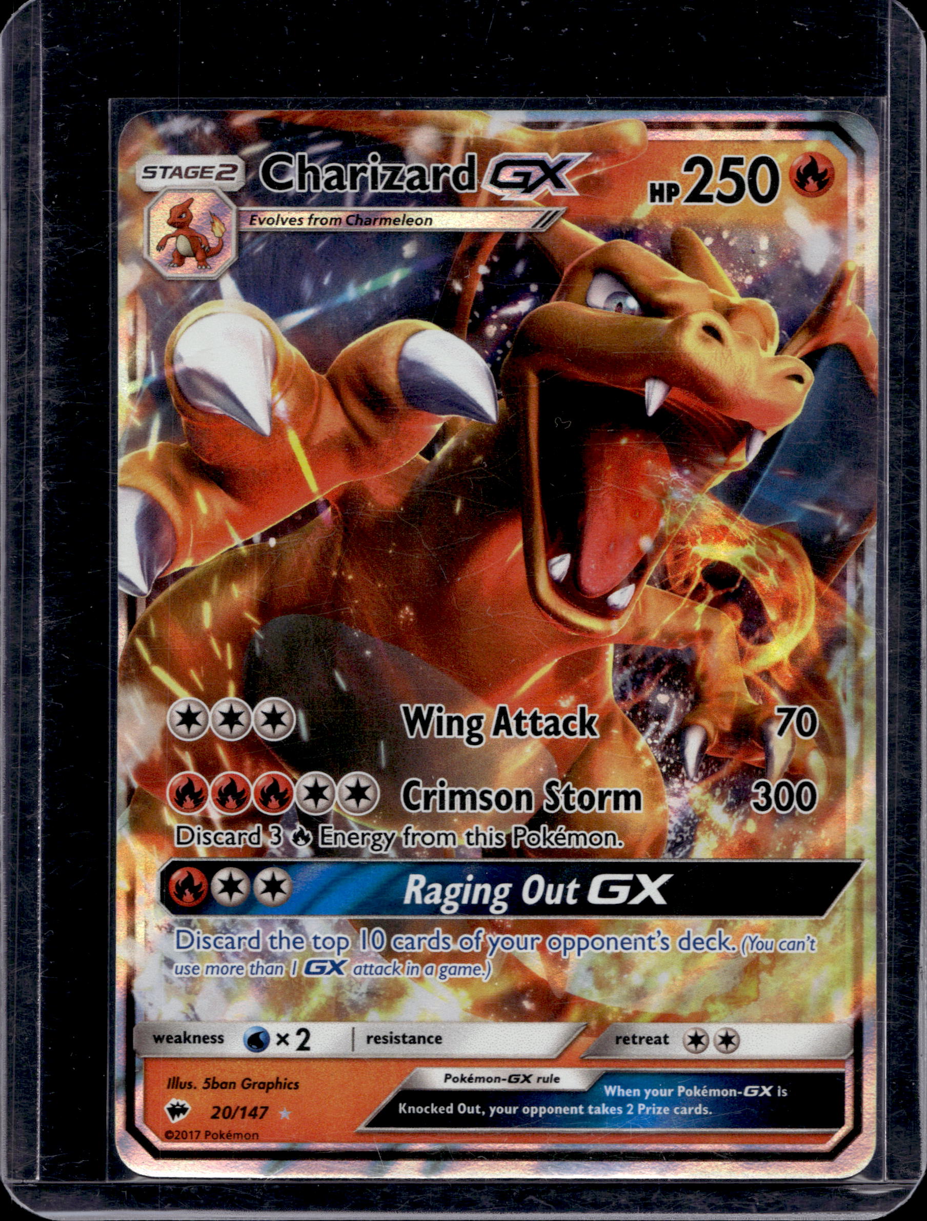 Charizard Gx 20/147 Raw RookieLegends