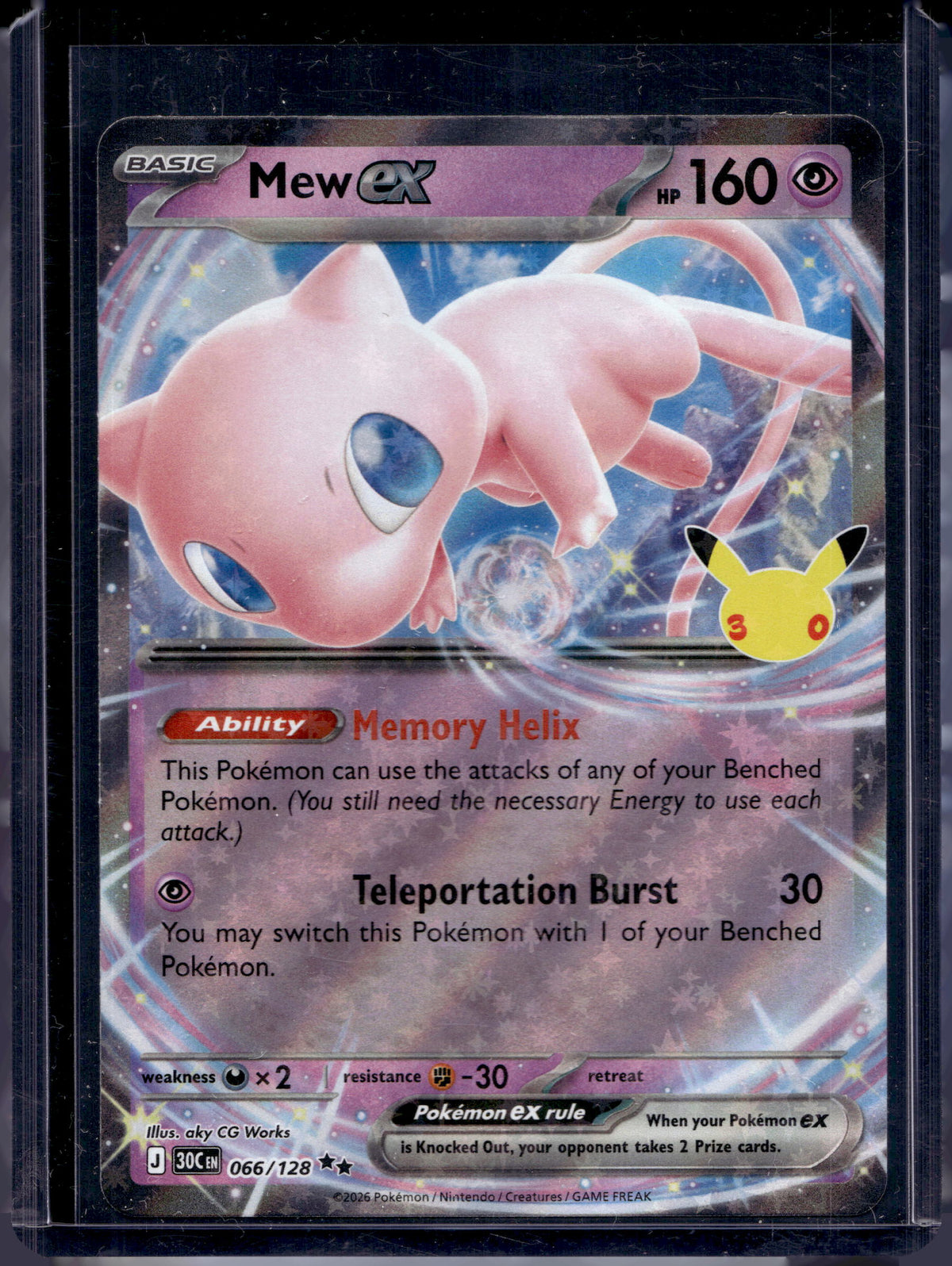 Mew ex (30th Anniversary) 066/128 Raw