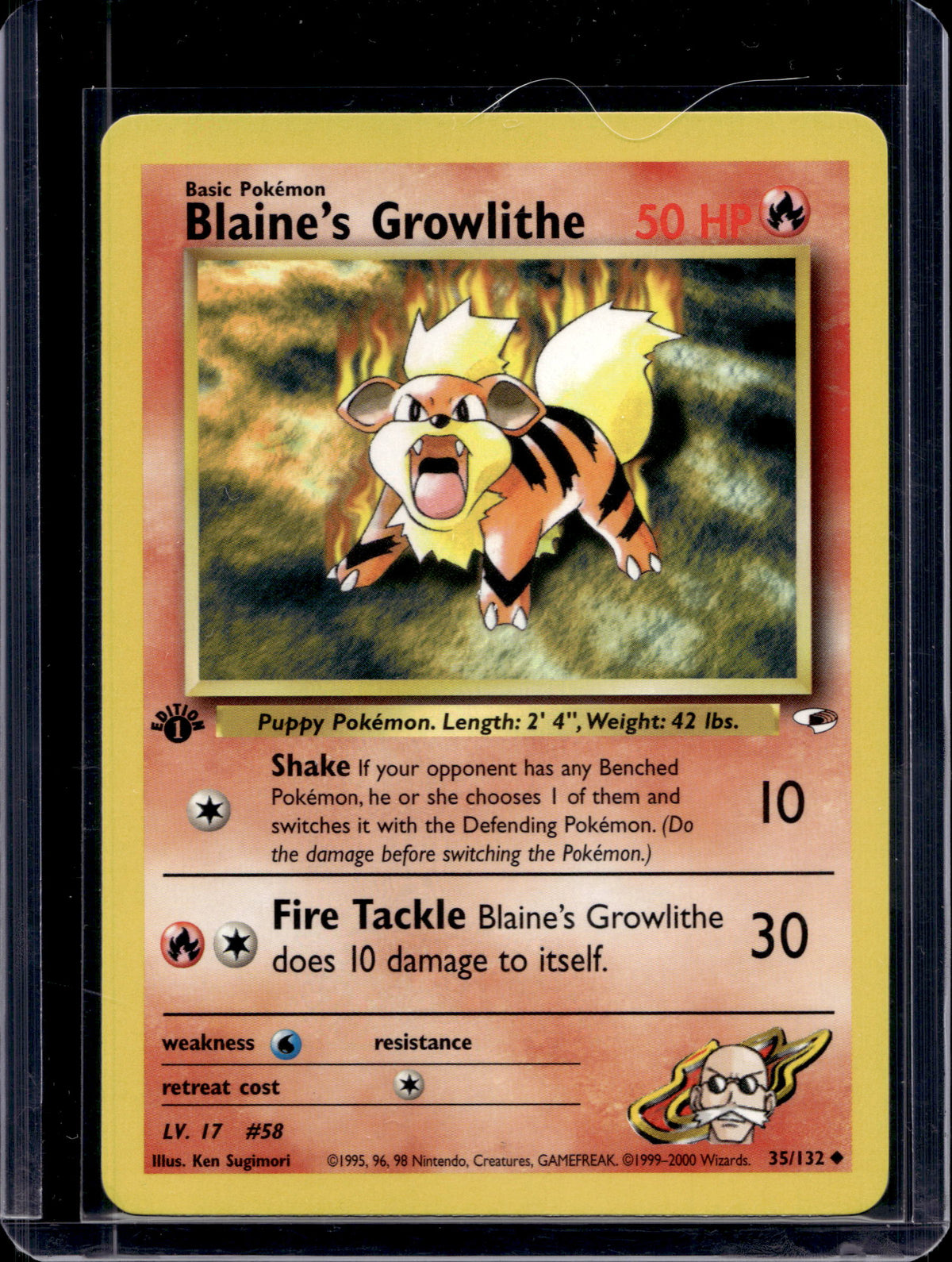 Blaine's Growlithe (Gym Heroes - 1 St Edition Common) 35/132 Raw