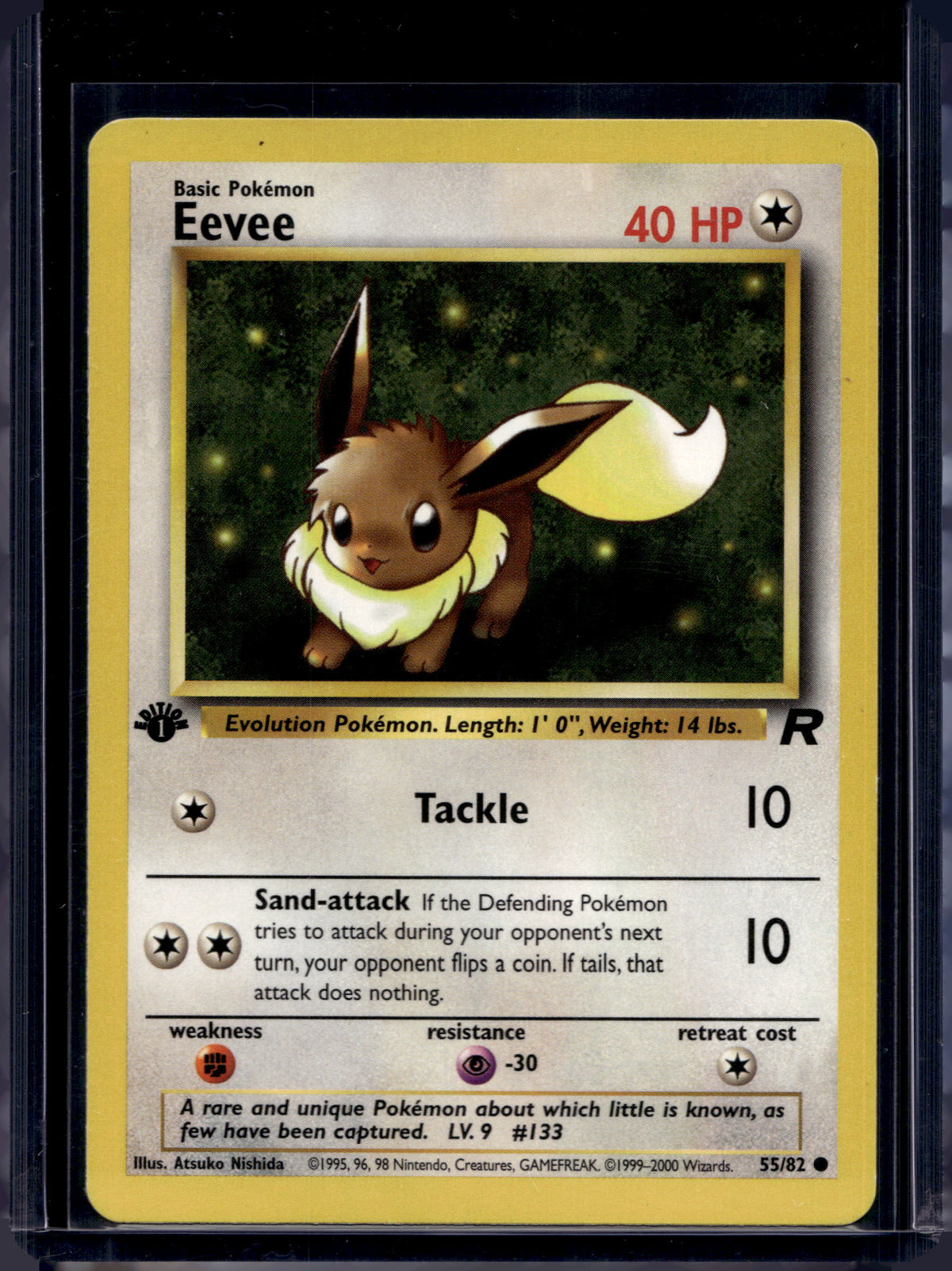 Eevee (Team Rocket's - 1 St Edition - Unlimited) 55/82 Raw