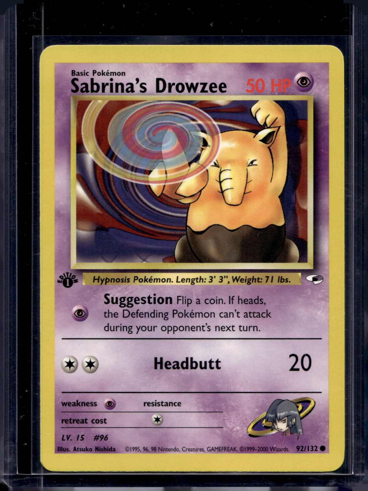 Sabrina's Drowzee  (Gym Heroes - 1 St Edition Common) 92/132 Raw