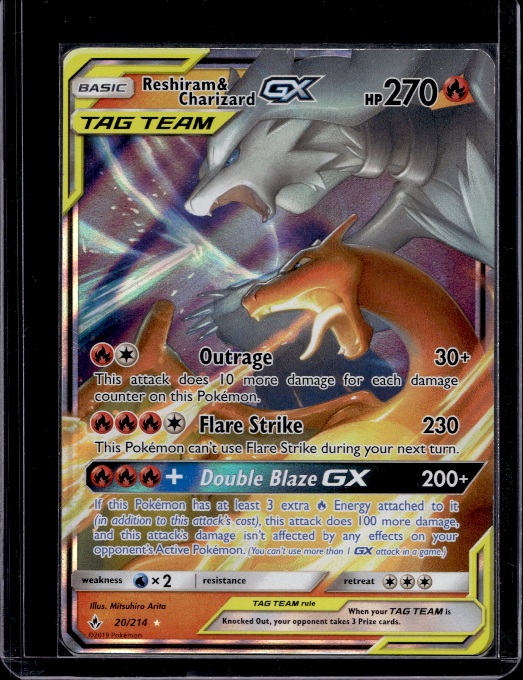 Reshiram & Charizard Gx 20/214 Raw RookieLegends