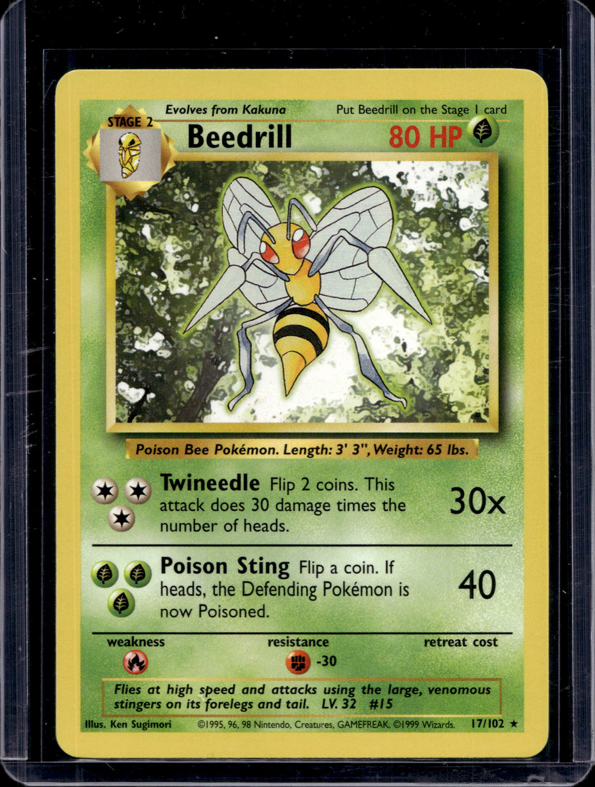 Beedrill (Base Set - Unlimited) 17/102 Raw