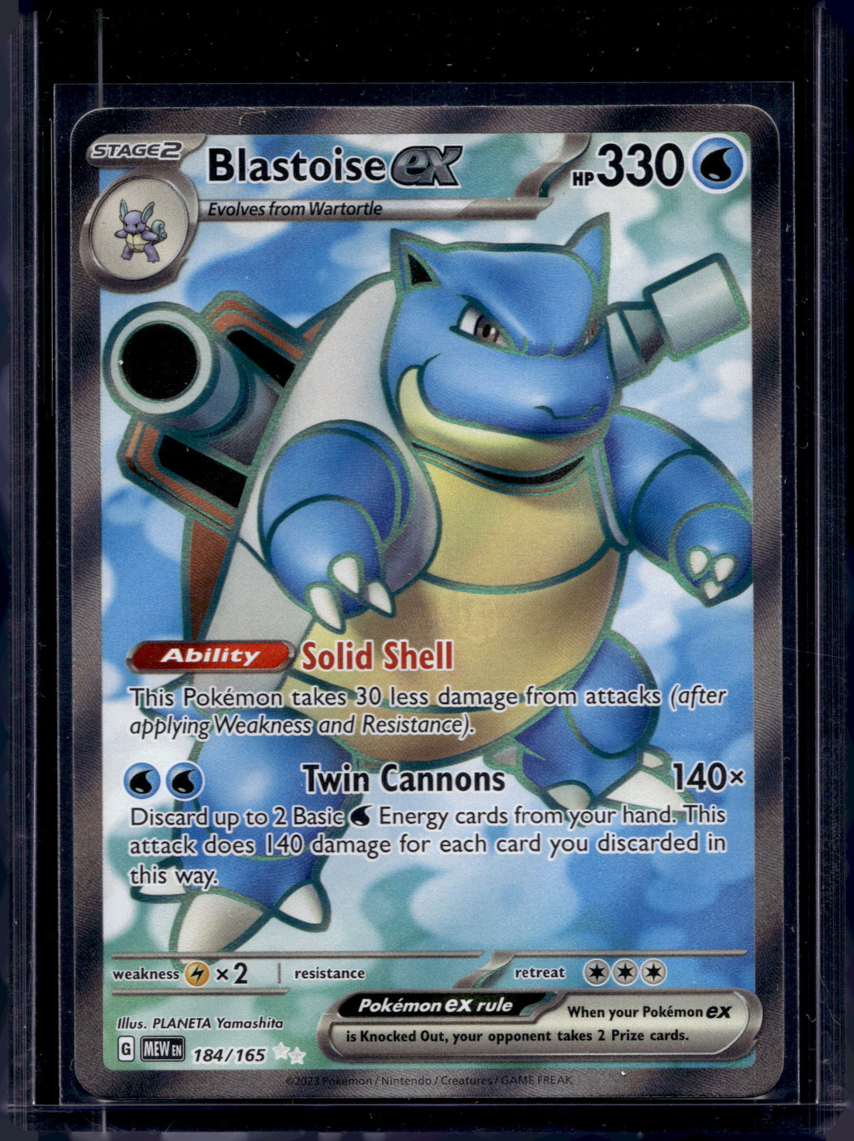 Blastoise Ex 184/165 Raw