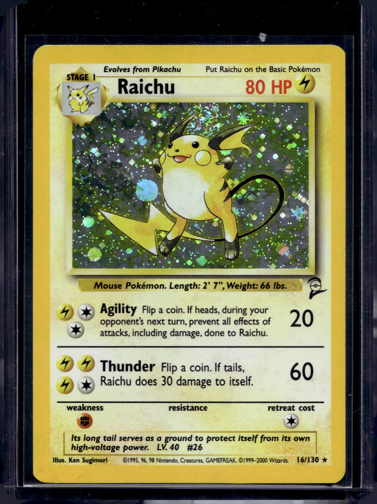 Raichu (Base Set 2 - Holofoil) 16/130 Raw