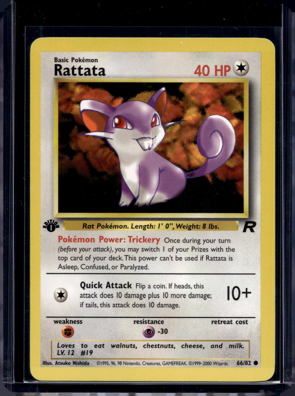 Rattata (Team Rocket's - 1 St Edition - Unlimited) 66/82 Raw