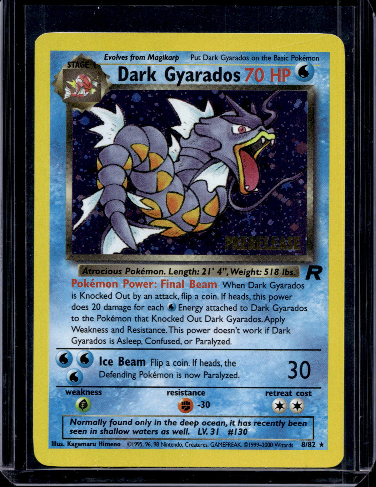Dark Gyarados (Prerelease) - Holofoil - 08/82 Raw