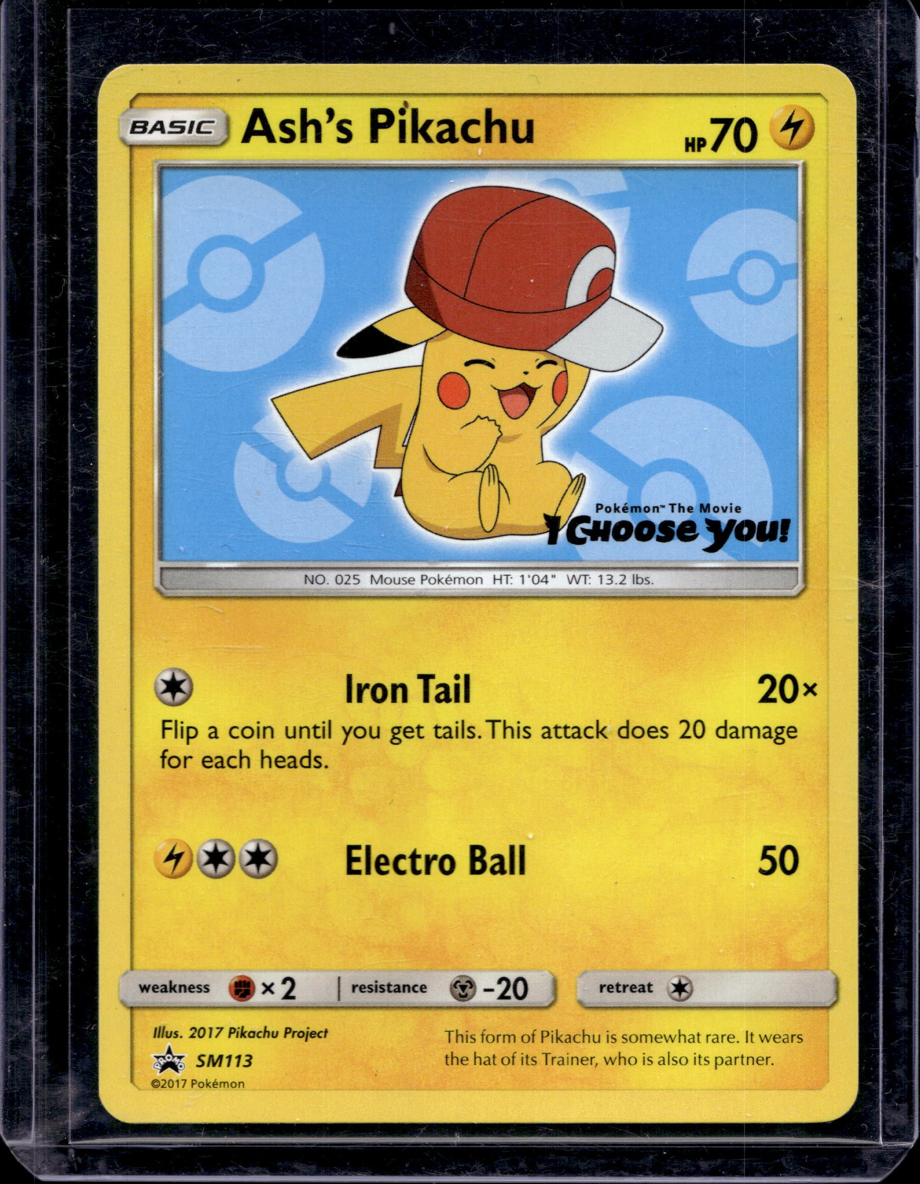Ash's Pikachu SM113 Raw RookieLegends