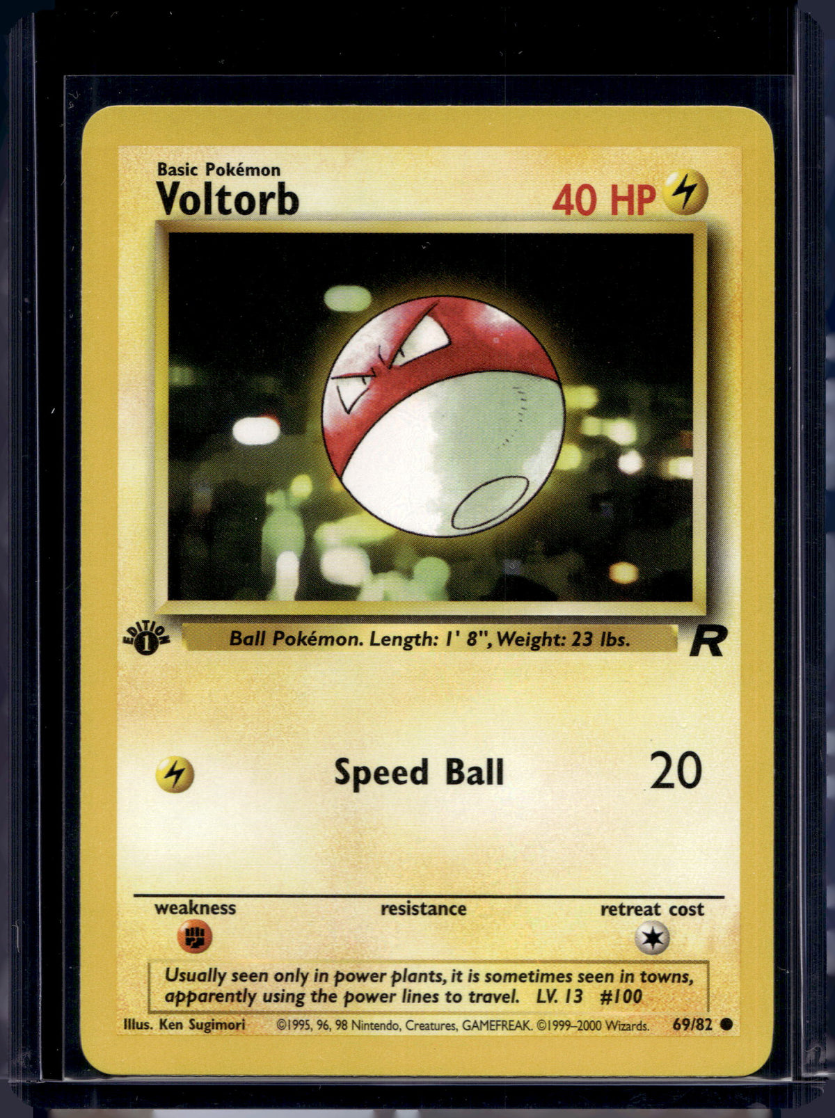 Voltorb (Team Rocket's - 1 St Edition - Unlimited) 69/82 Raw