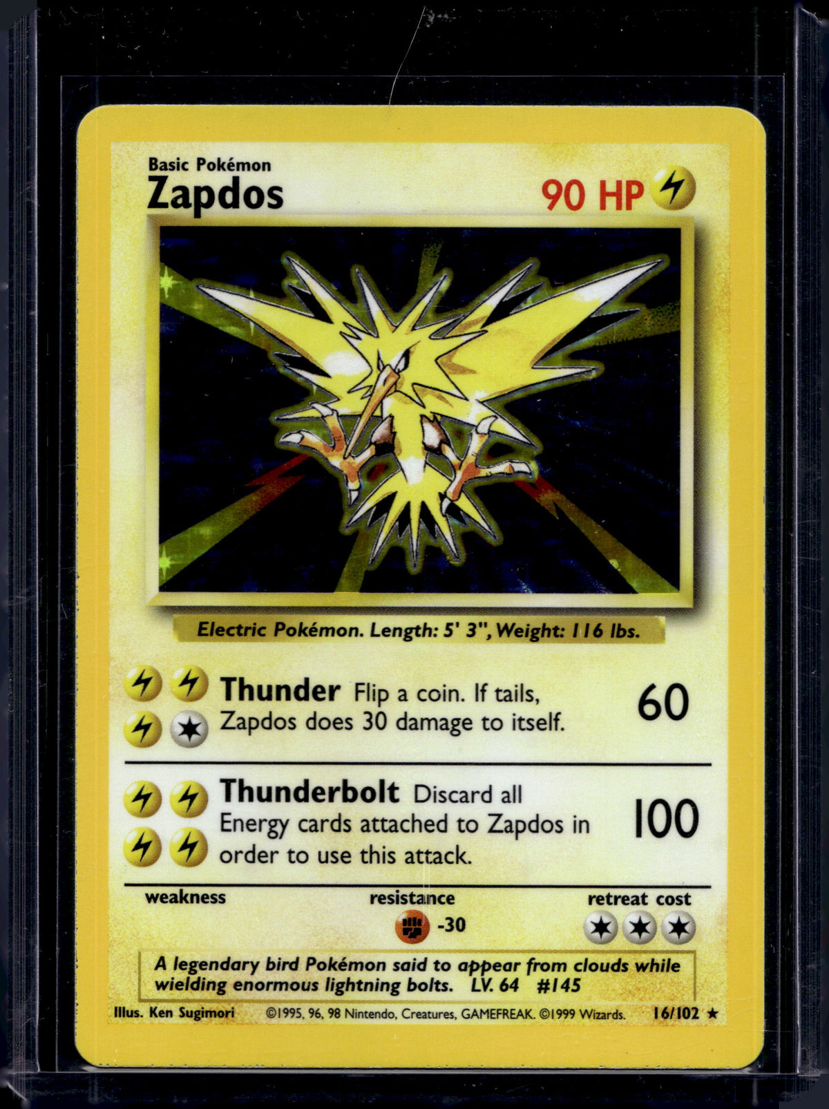 Zapdos (Base Set - Holo) 16/102 Raw