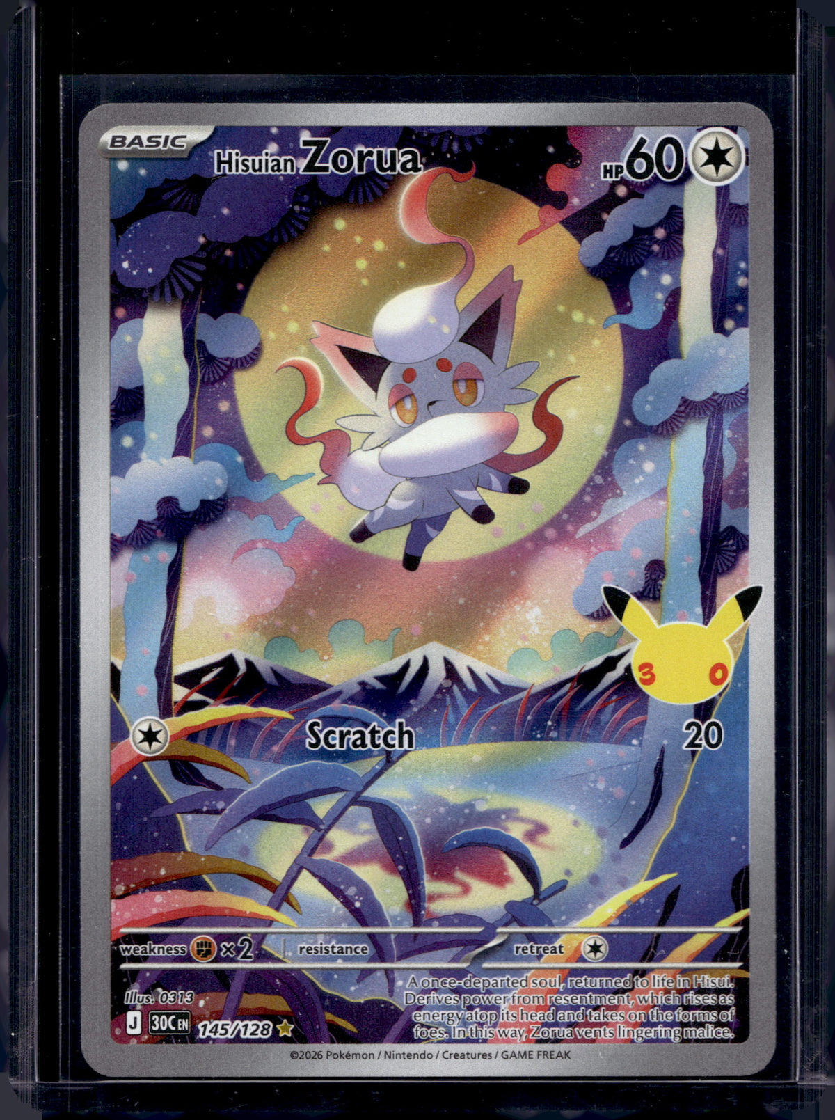 Hisuian Zorua (30th Anniversary) 145/128 Raw
