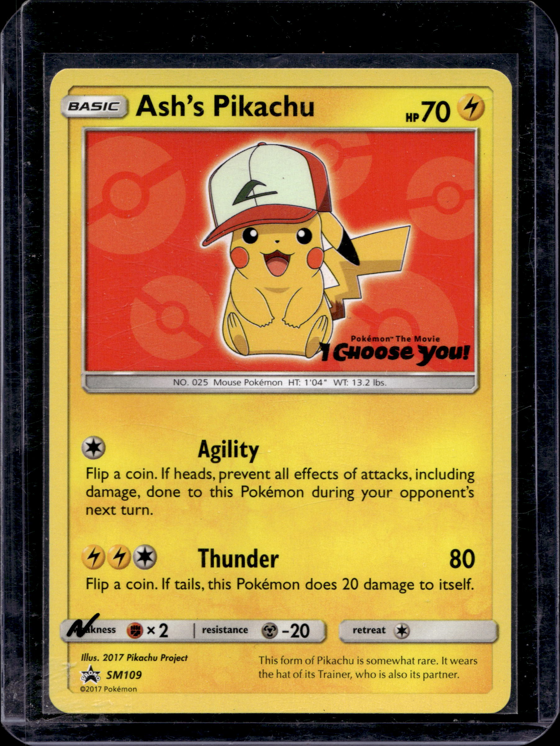 Ash's Pikachu SM109 Raw RookieLegends