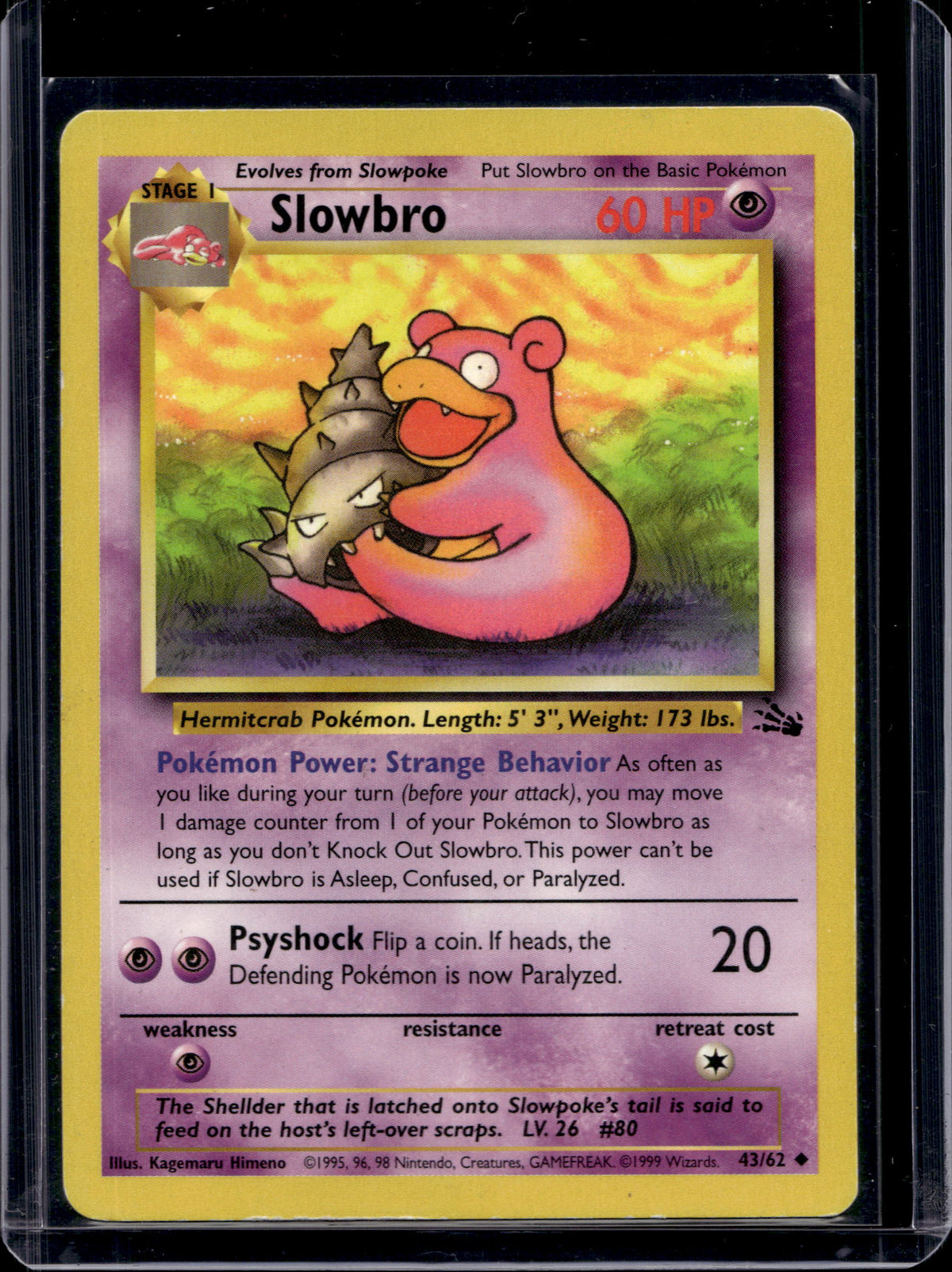 Slowbro (Fossil - Unlimited) 43/62 Raw