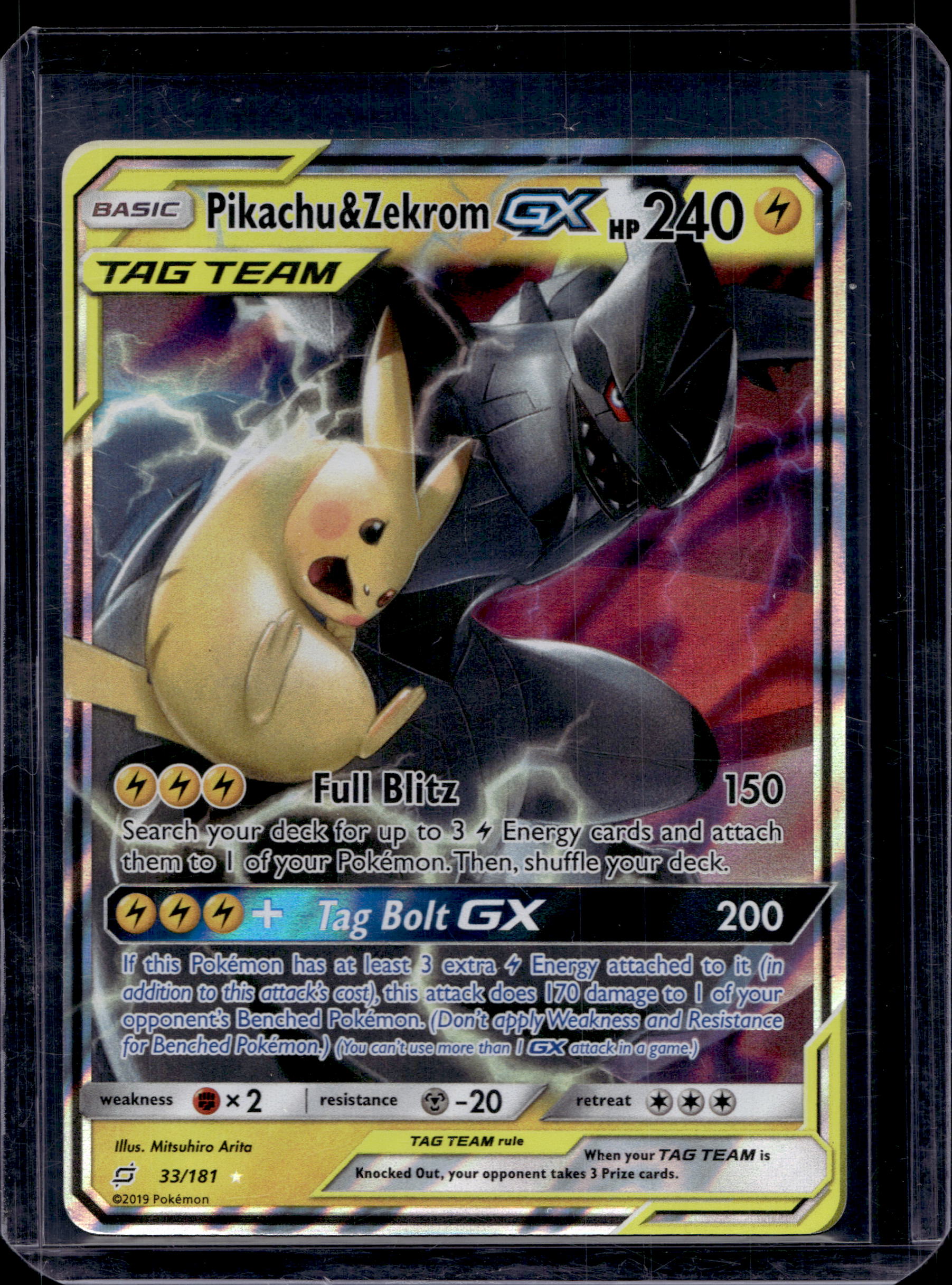 Pikachu & Zekrom GX 33/181 Raw RookieLegends