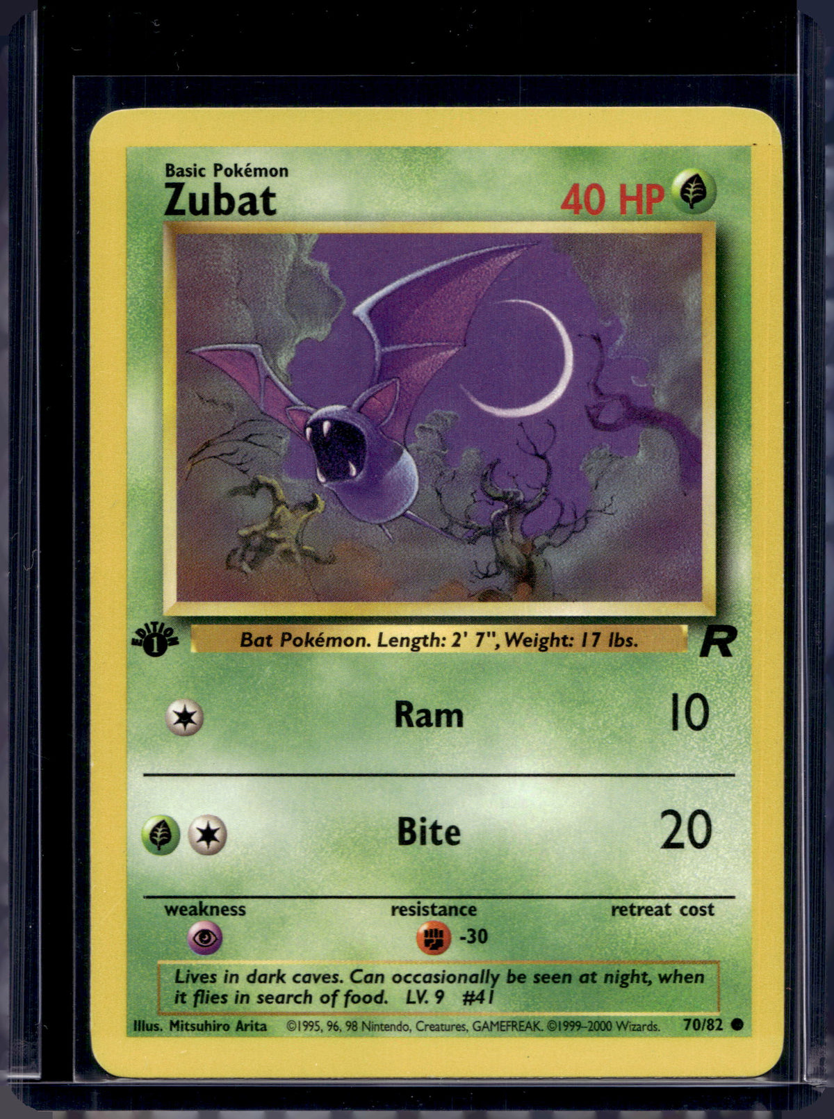 Zubat (Team Rocket's - 1 St Edition - Unlimited) 70/82 Raw