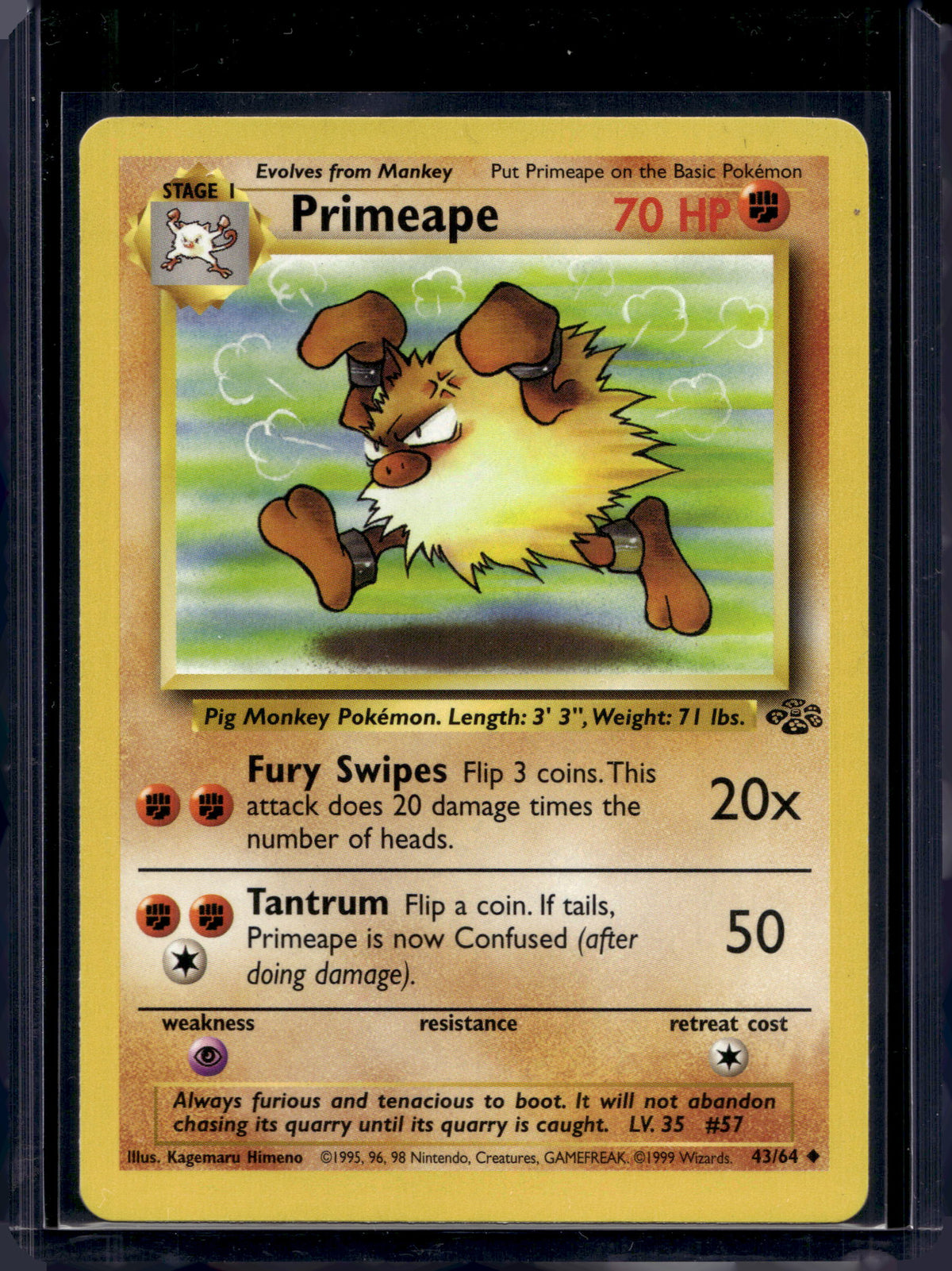 Primeape (Jungle - Unlimited) 43/64 Raw