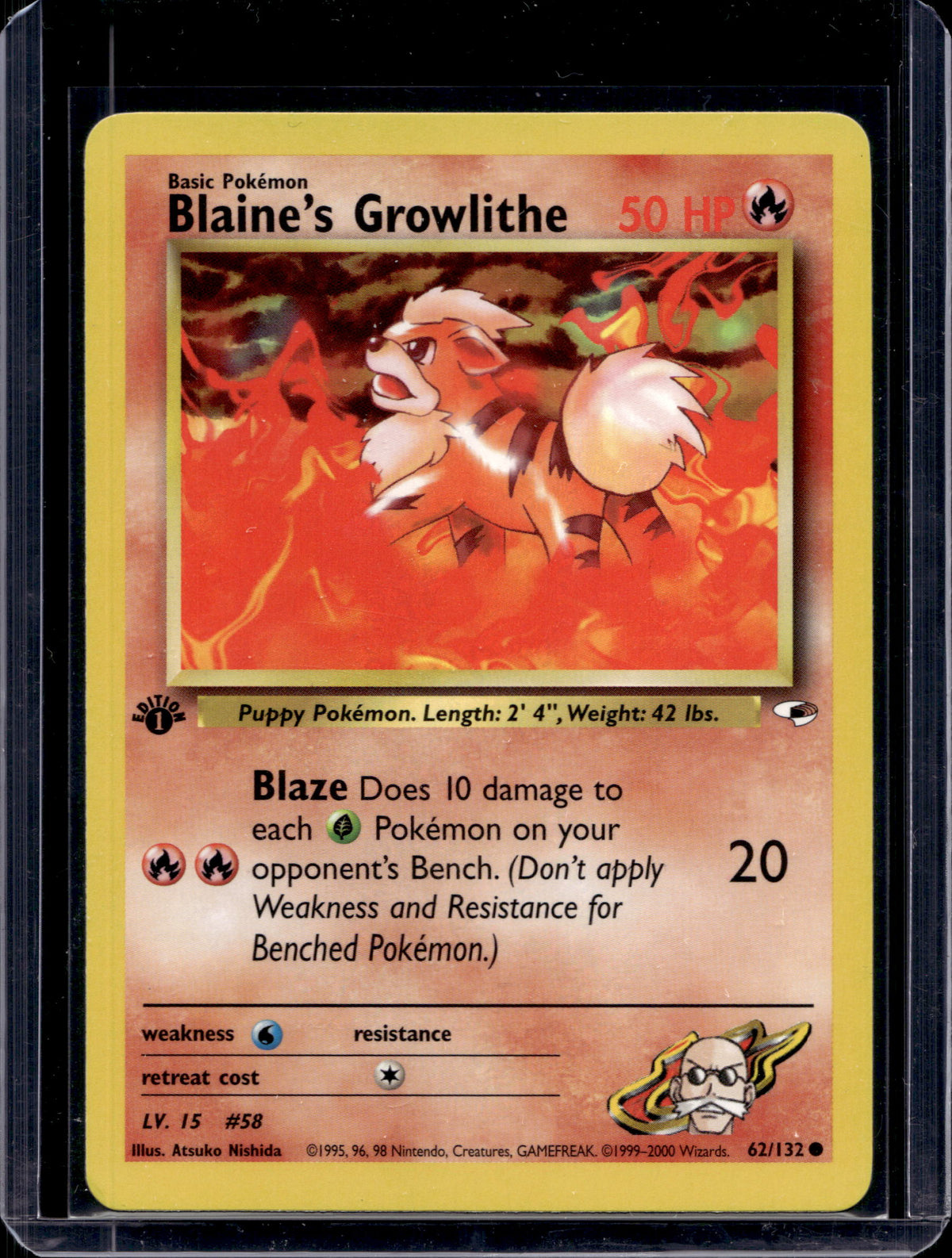Blaine's Growlithe  (Gym Heroes - 1 St Edition Common) 35/132 Raw