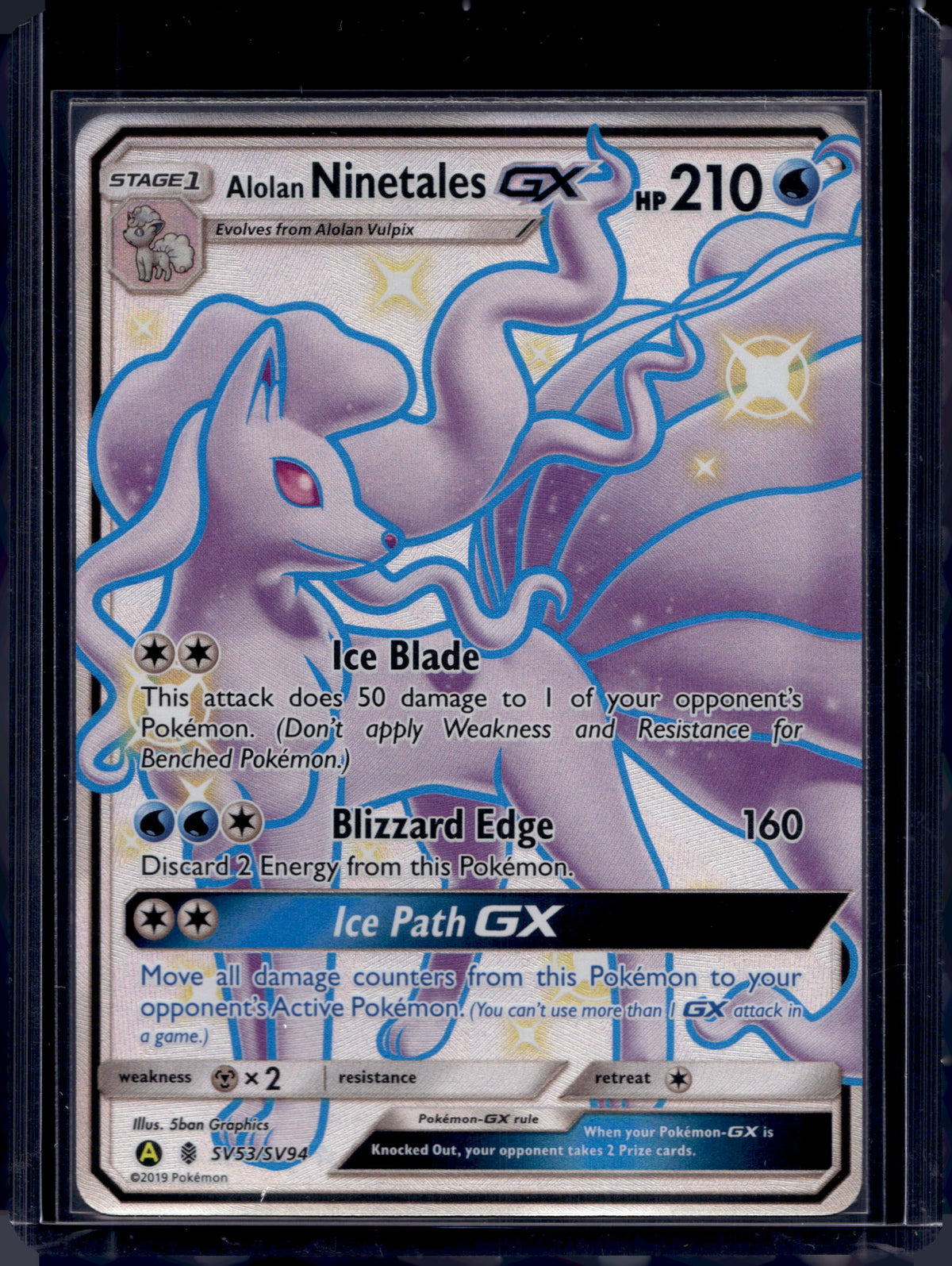 Alolan Ninetales GX SV53/SV94 Raw